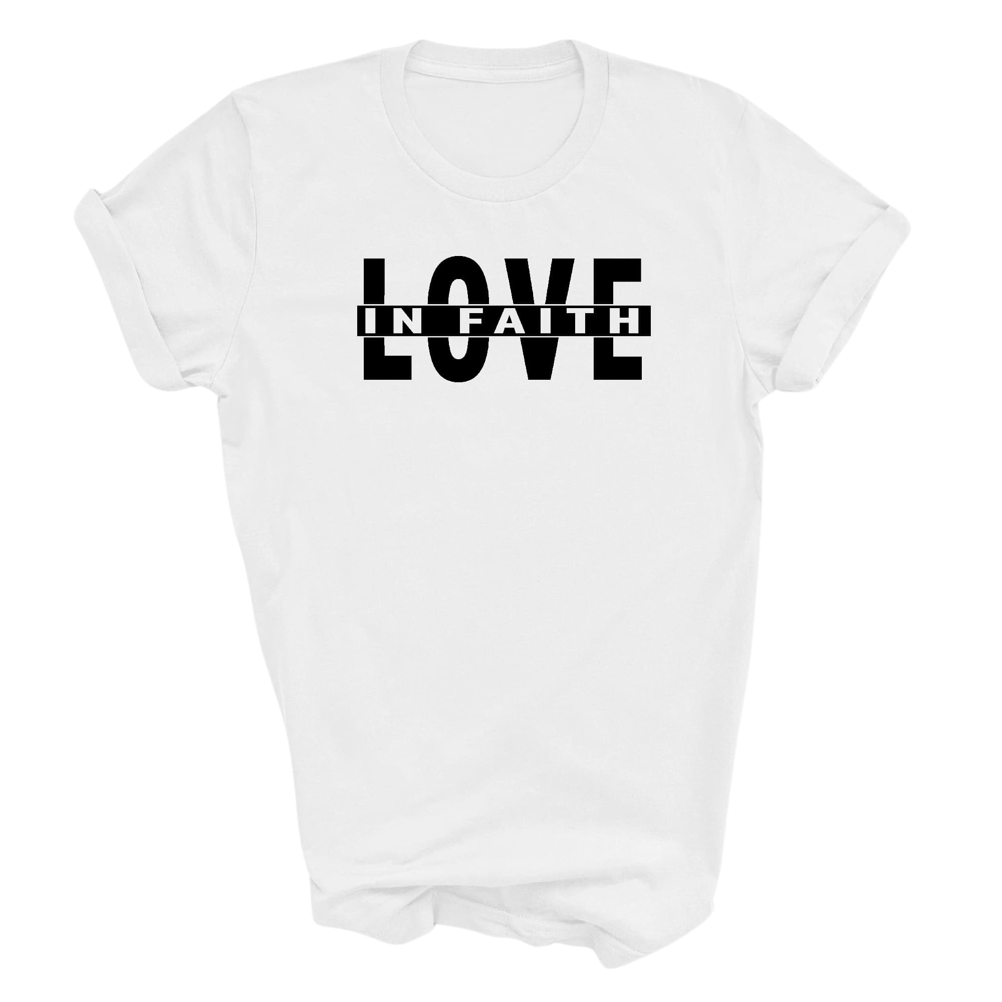 Graphic Tee T-shirt Love In Faith Black Illustration