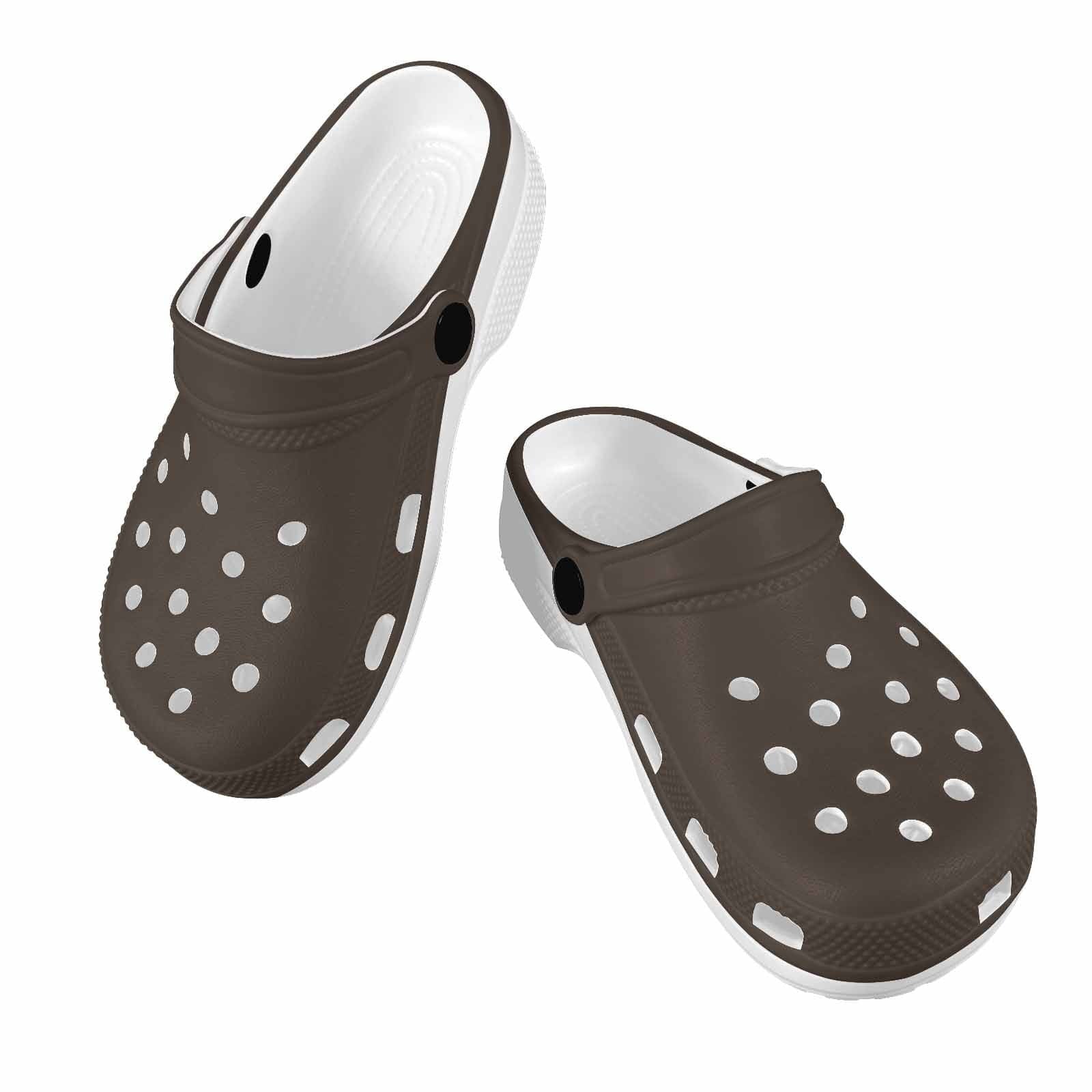 Dark Taupe Brown Clogs For Youth