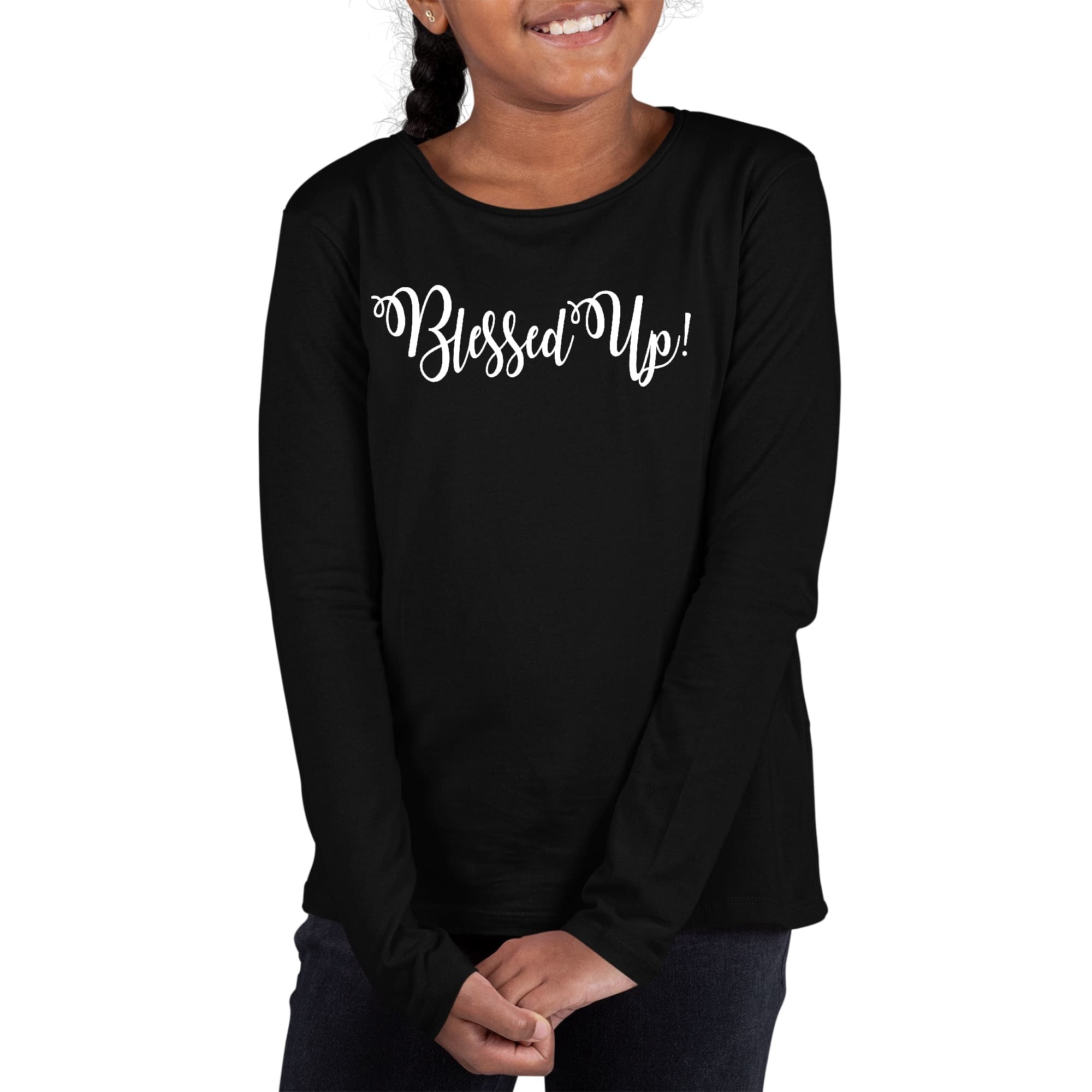 Girls Graphic T-shirt, Blessed Up