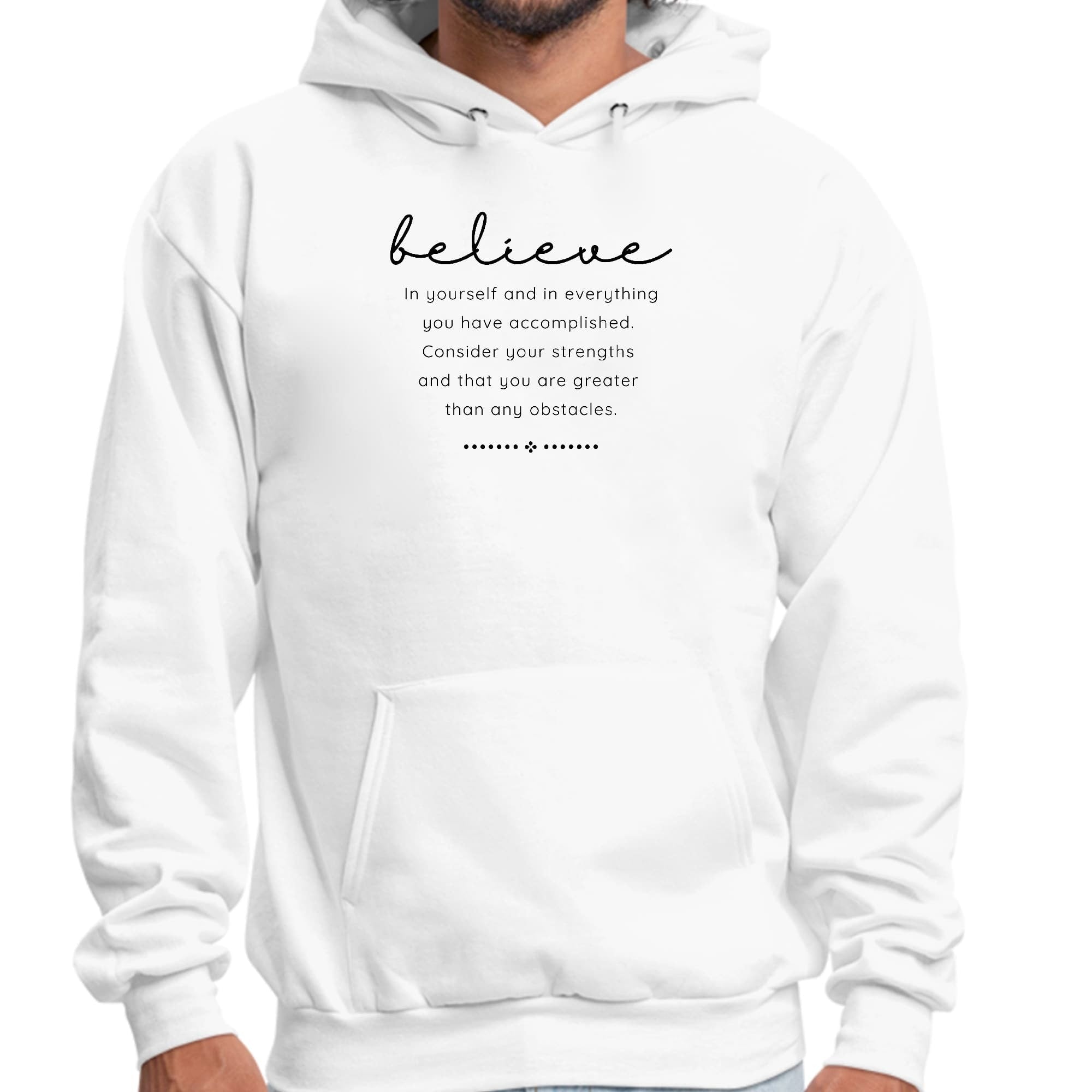 Believe In Yourself - Inspirational Motivation - Black Graphic Hoodie