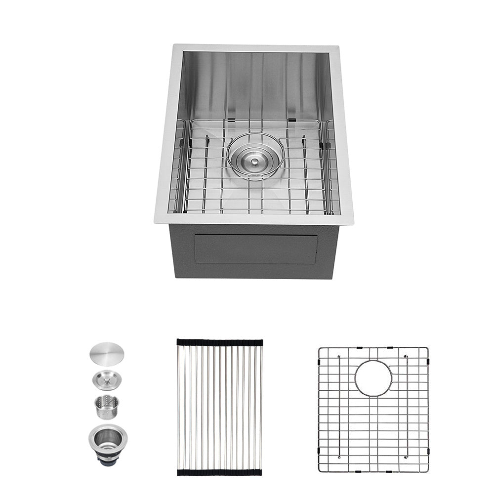 15 Inch Undermount Sink - 15"x20"x9" Undermount Stainless Steel Kitchen Sink 18 Gauge 9 Inch Deep Single Bowl Kitchen Sink Basin