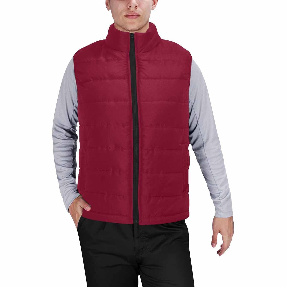 Burgundy Red Mens Padded Vest