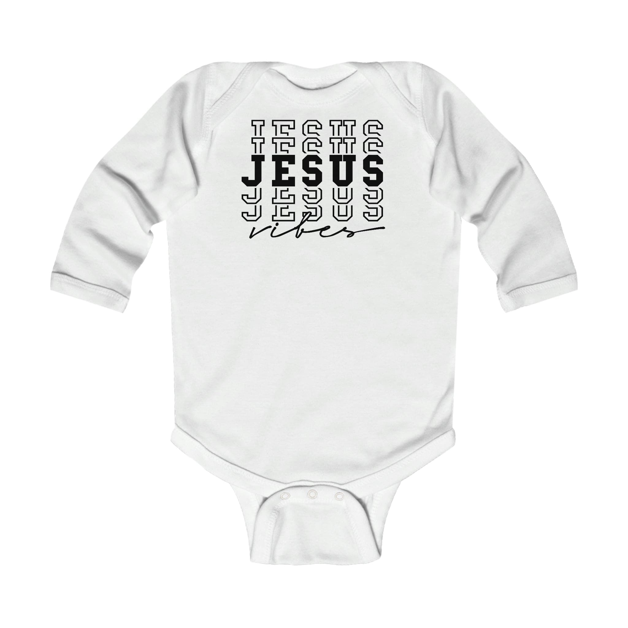 Infant Long Sleeve Bodysuit, Jesus Vibes Christian Inspiration