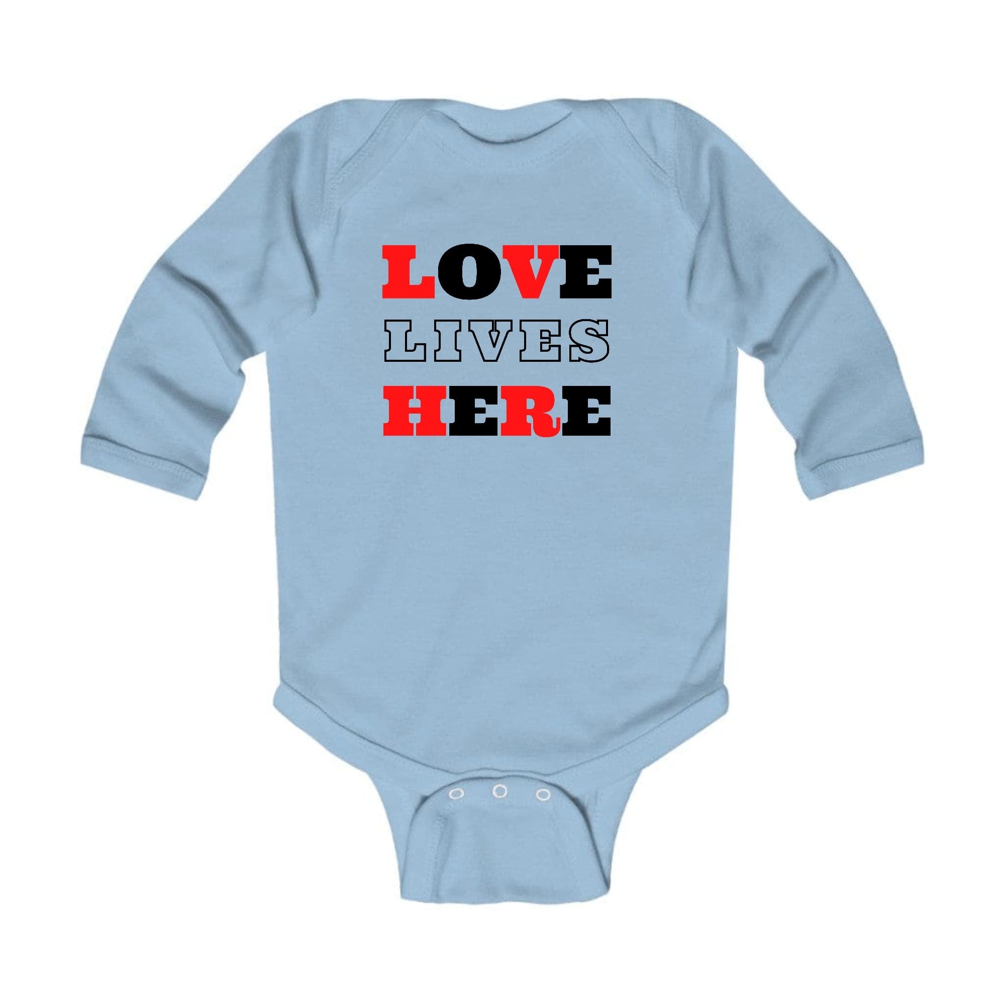 Infant Long Sleeve Graphic T-shirt Love Lives Here Christian Red