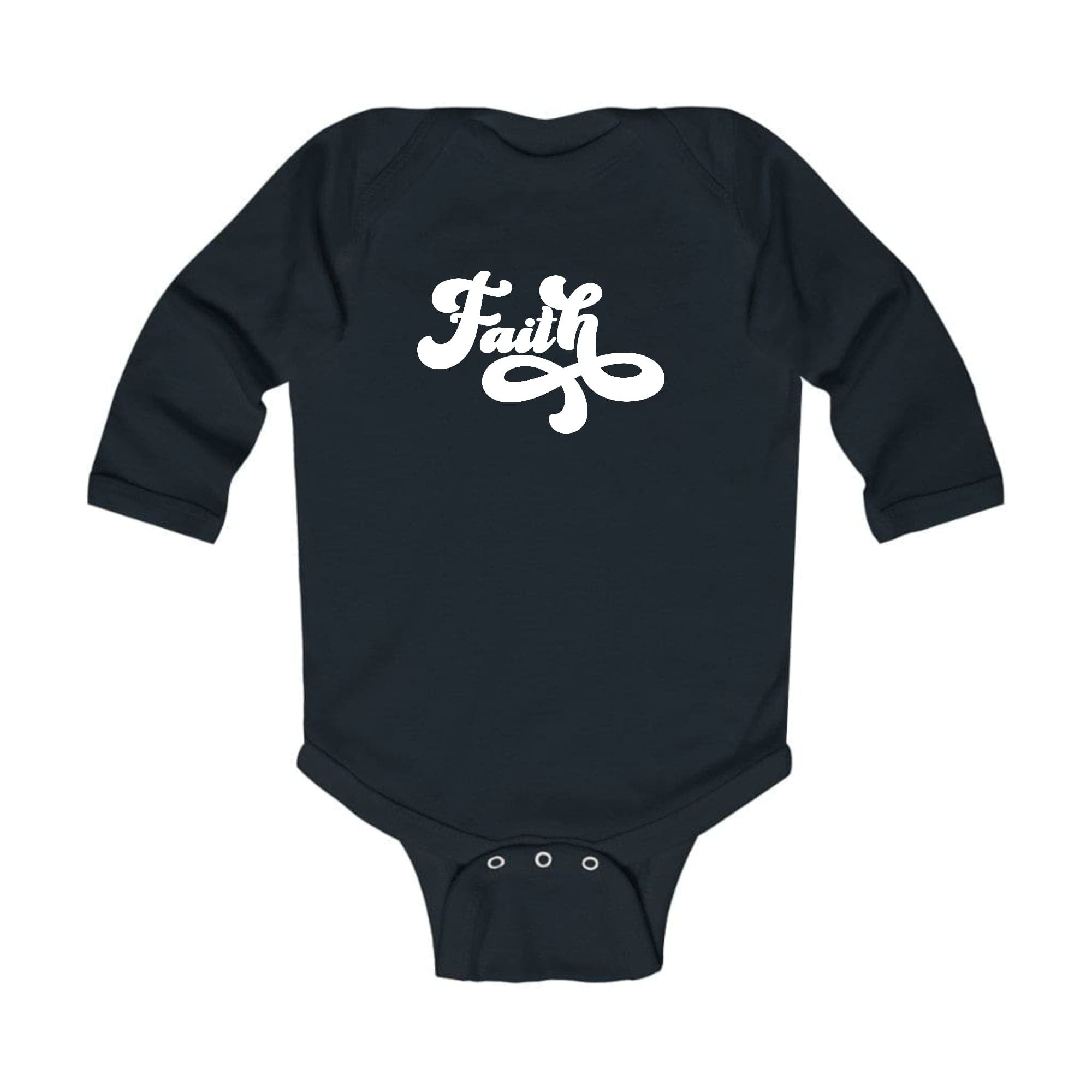 Infant Long Sleeve Graphic T-shirt Faith Script Illustration