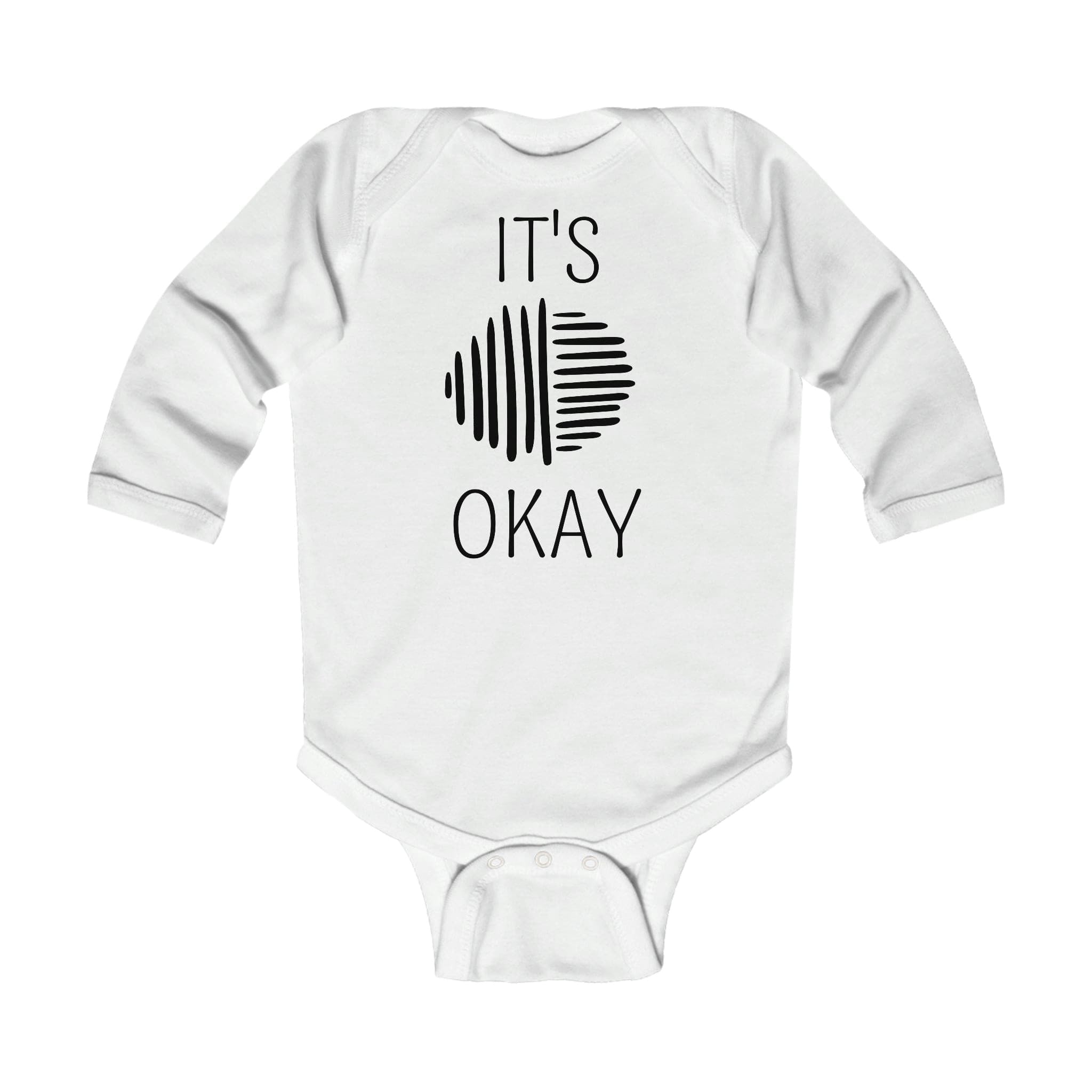 Infant Long Sleeve Bodysuit, Say It Soul, Its Okay, Black Line Art Positive Affirmation