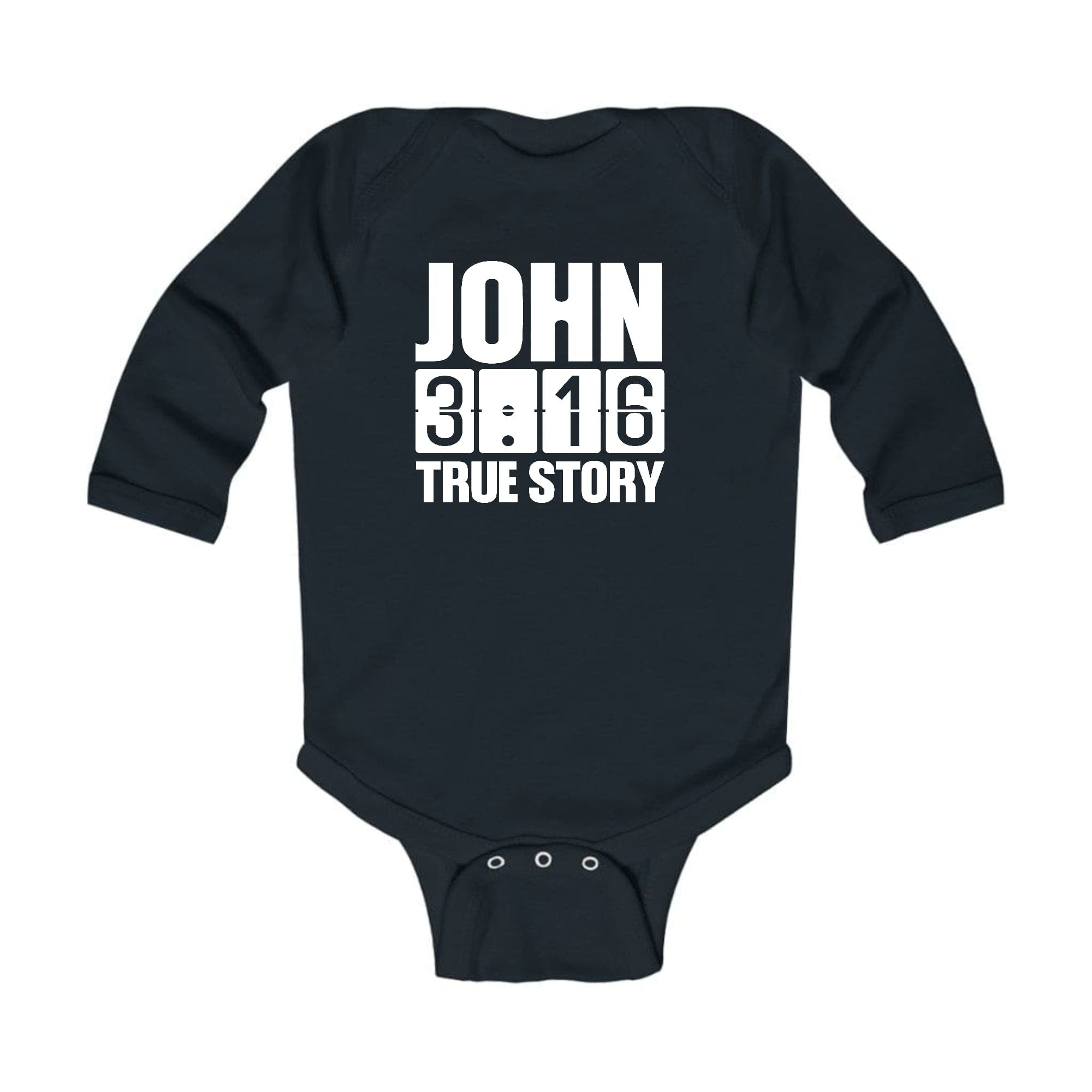 Infant Long Sleeve Graphic T-shirt John 3:16 True Story - Scripture