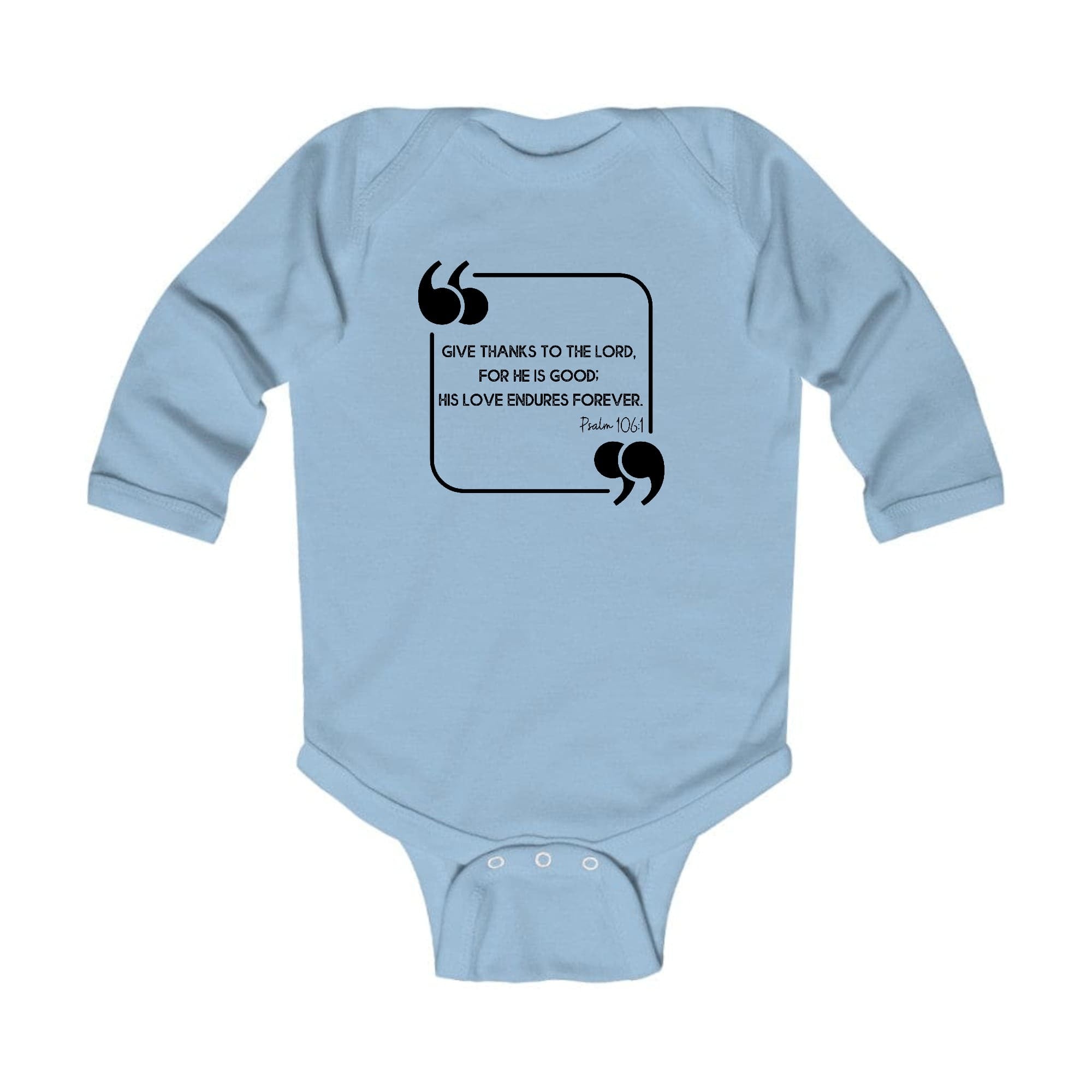 Infant Long Sleeve Graphic T-shirt Give Thanks To The Lord Black