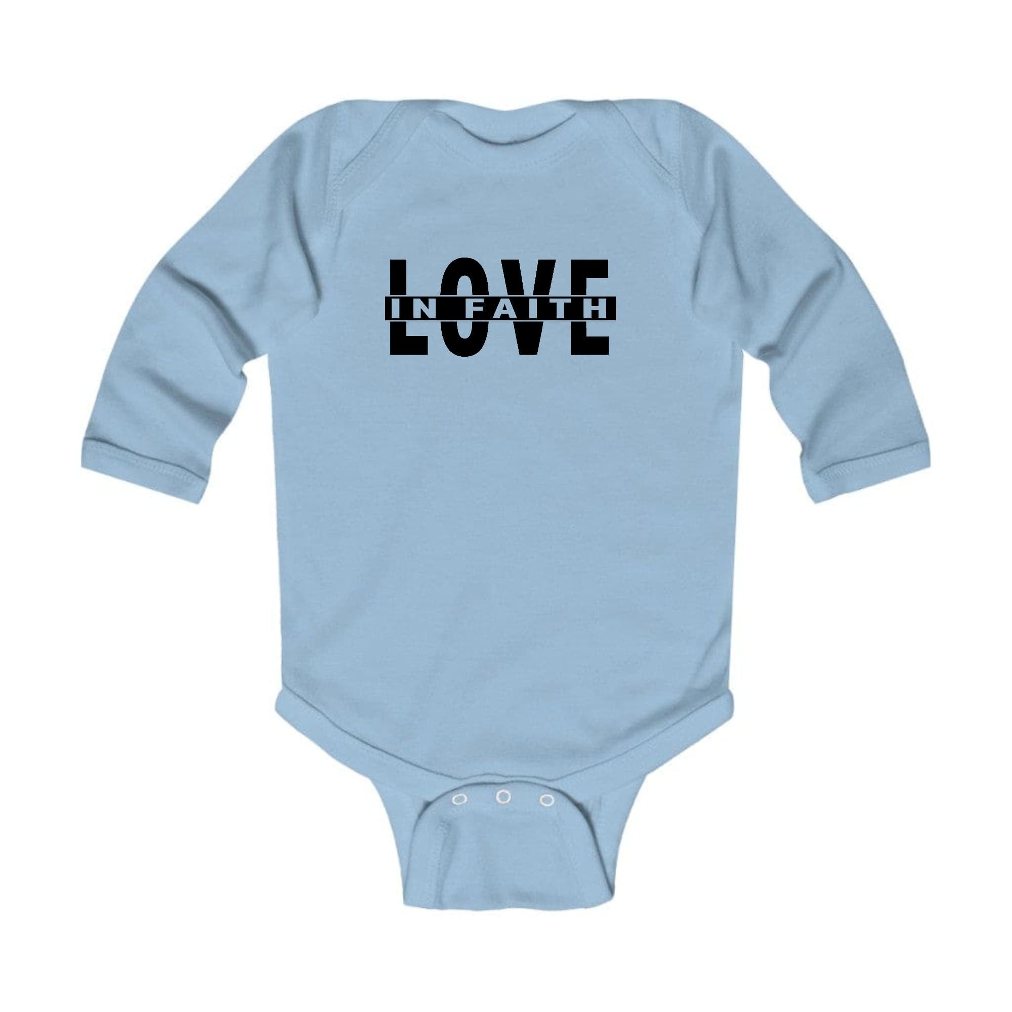 Infant Long Sleeve Graphic T-shirt Love In Faith Black Illustration