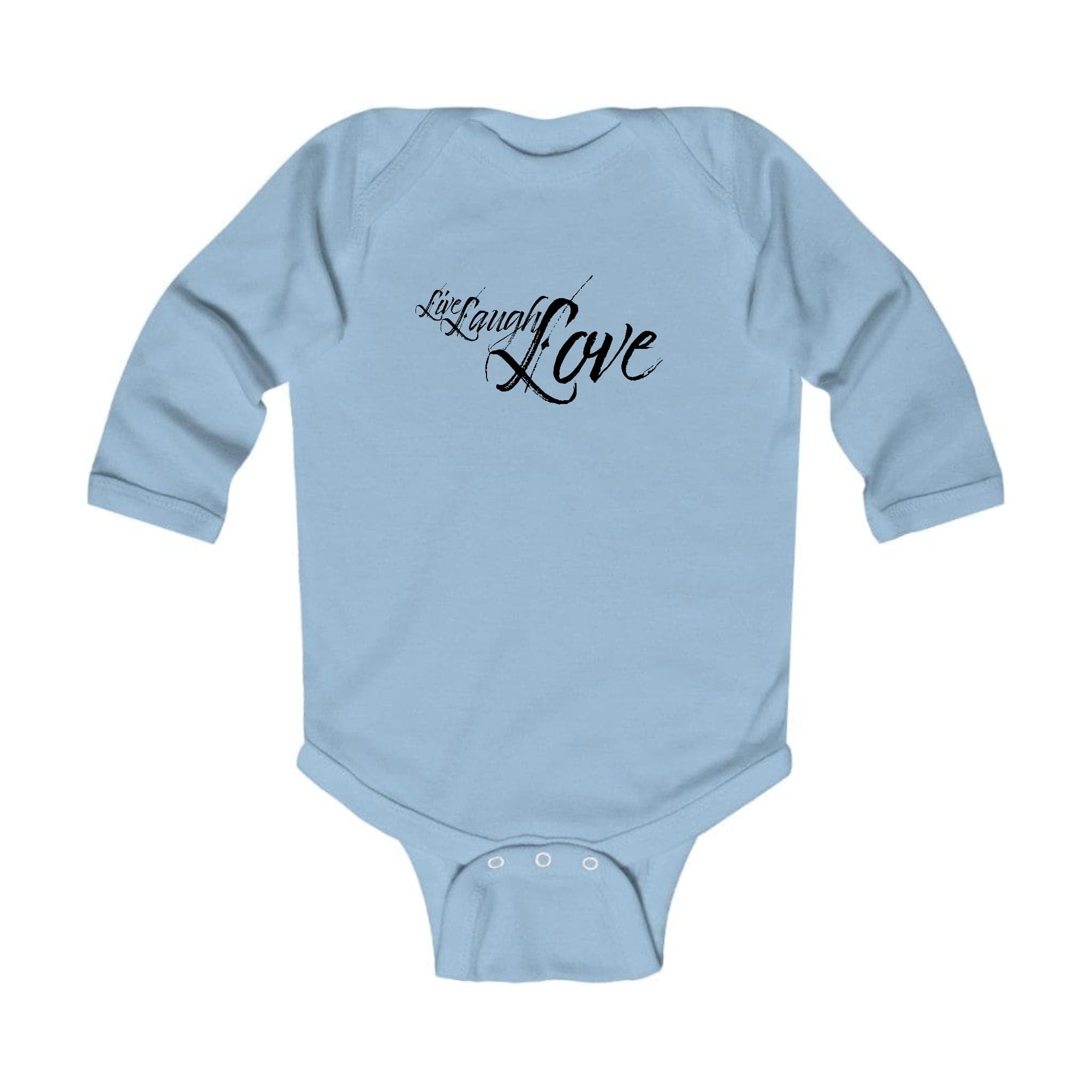 Infant Long Sleeve Graphic T-shirt Live Laugh Love Black Illustration