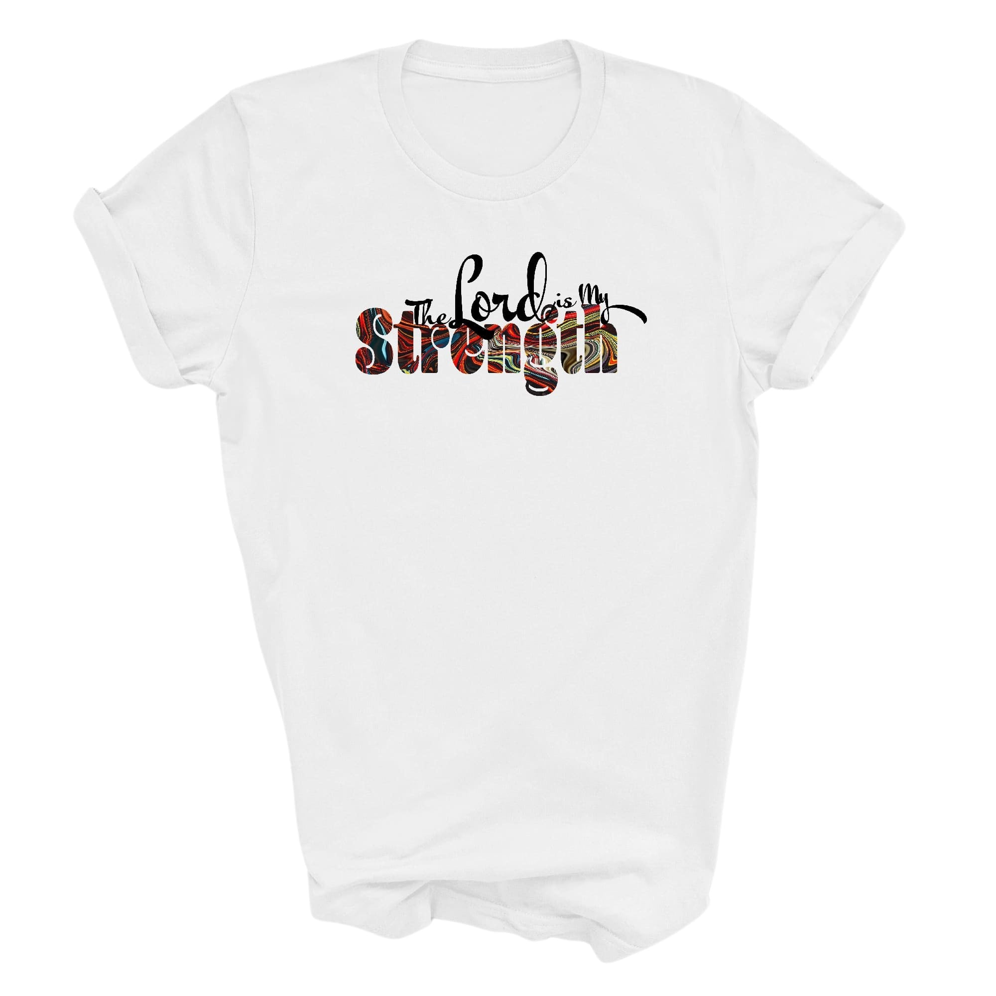 Graphic Tee T-shirt The Lord Is My Strength Multicolor Illustration