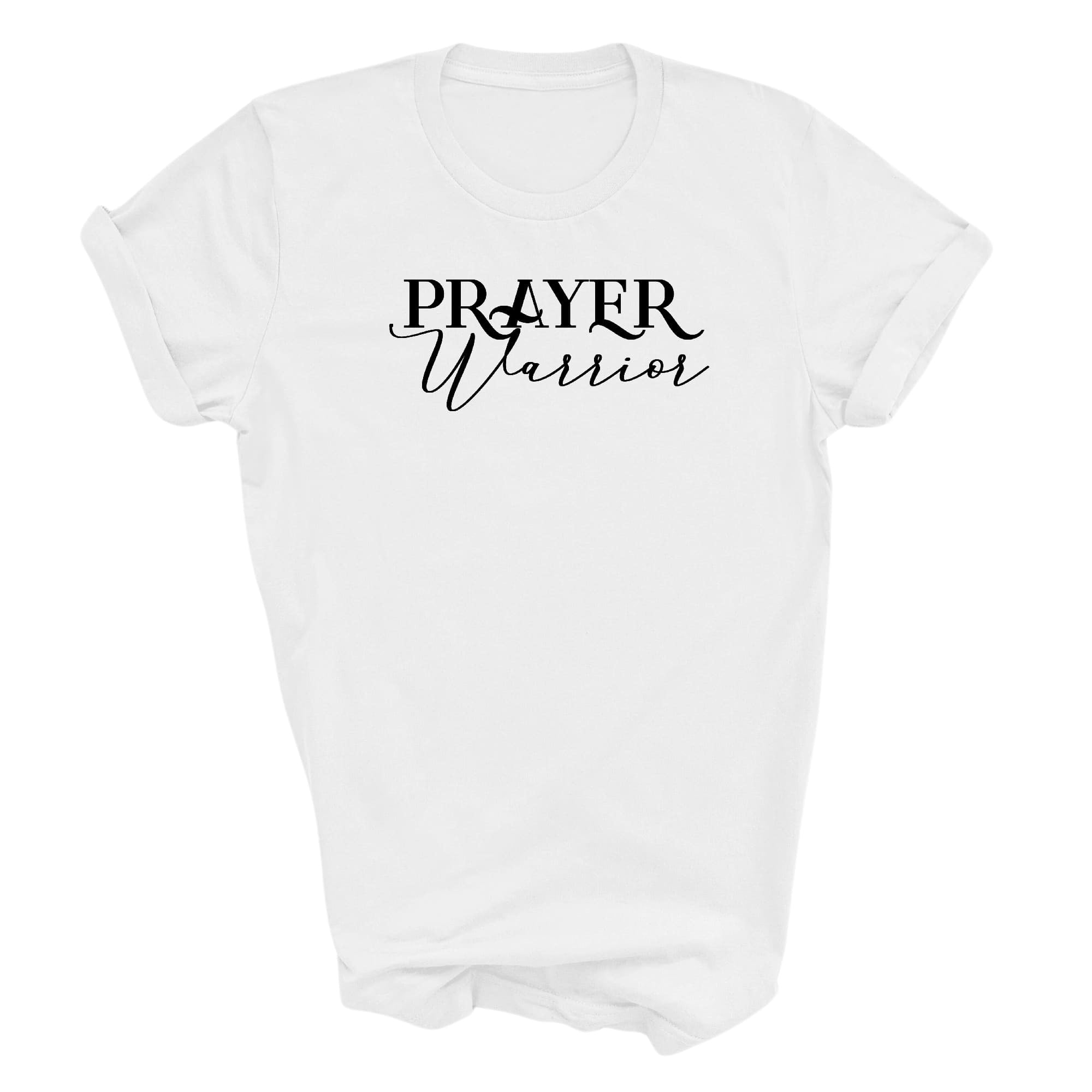 Graphic Tee T-shirt Prayer Warrior Script Style Illustration Black