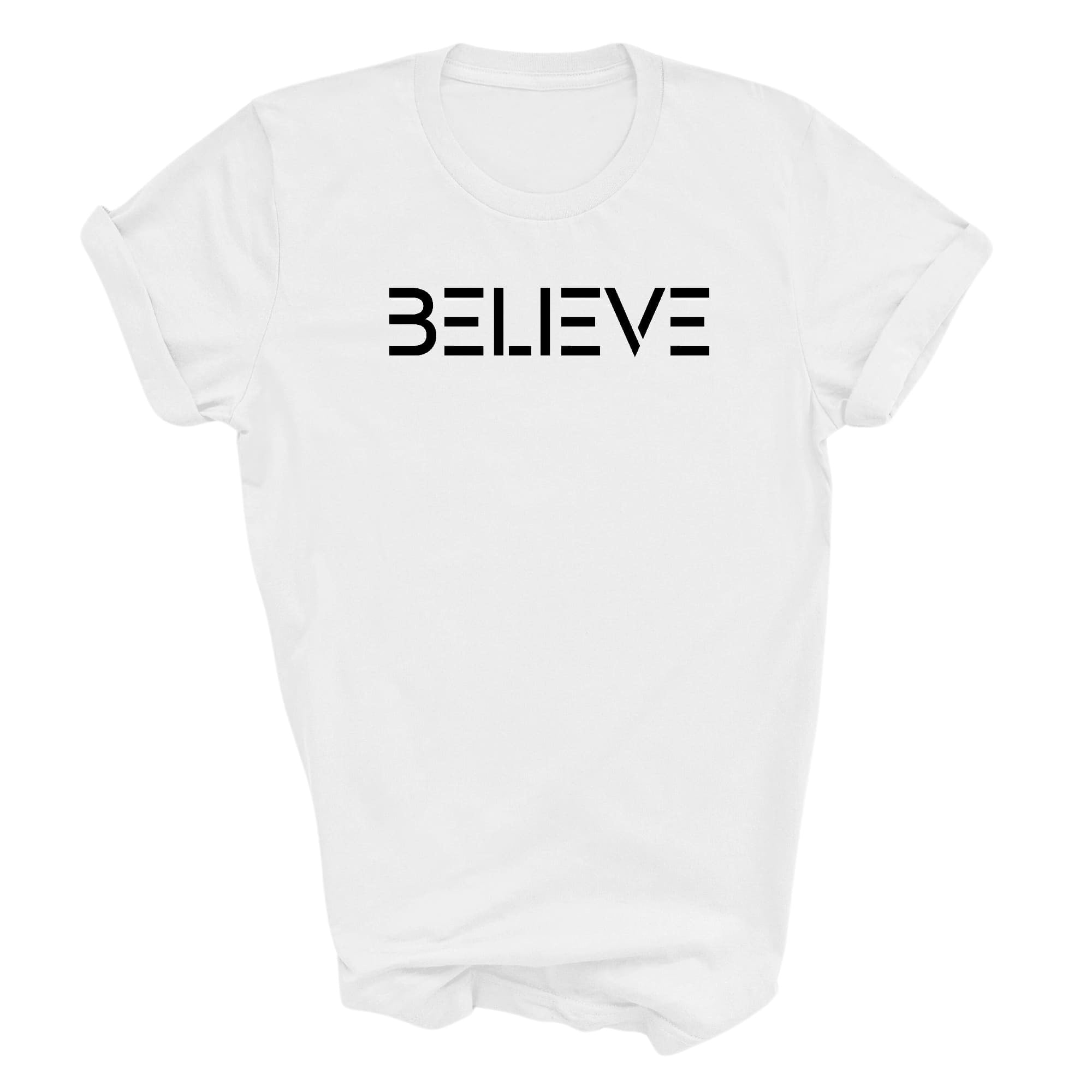 Graphic Tee T-shirt Believe - Inspirational Motivation, Black