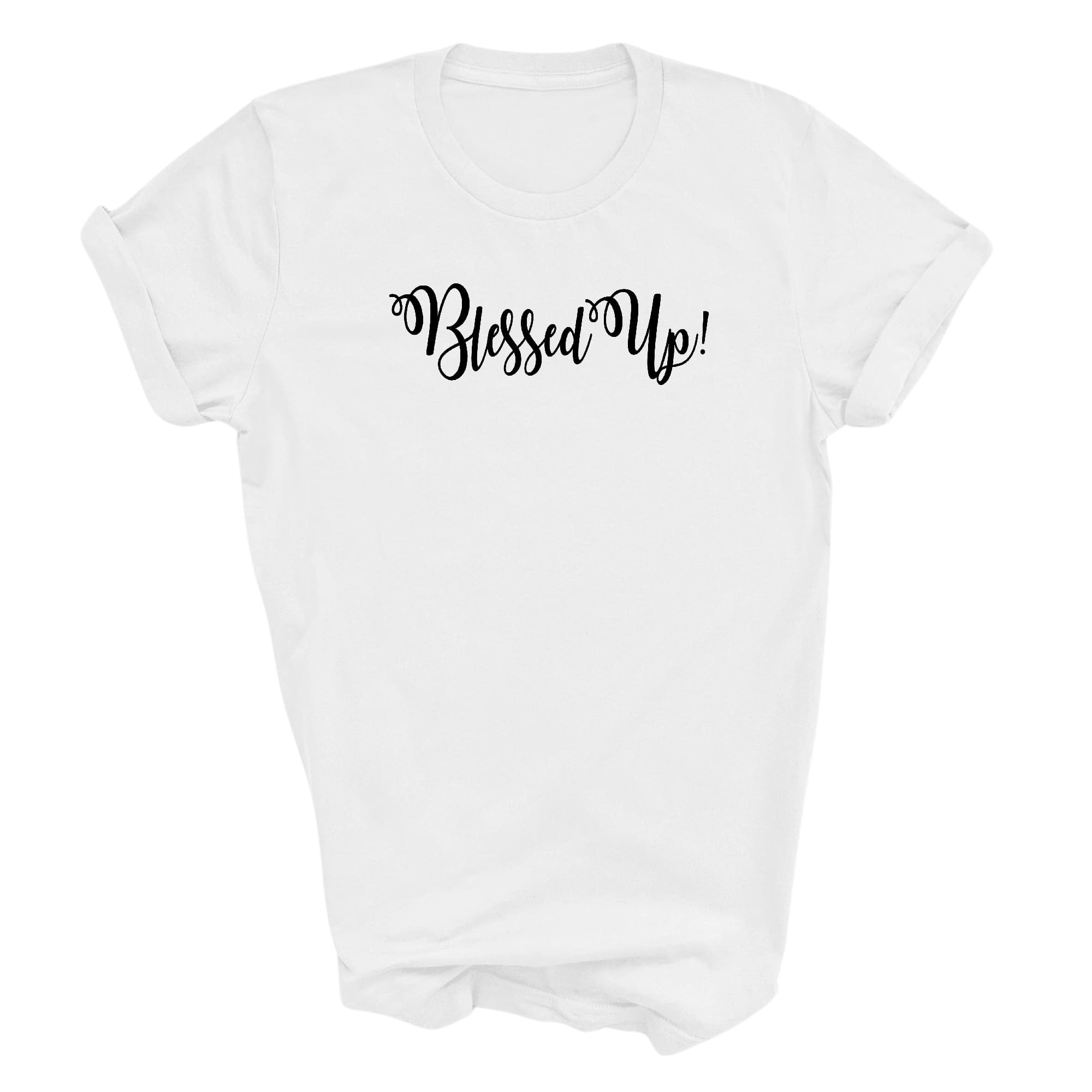 Graphic Tee T-shirt Blessed Up Quote Black Illustration