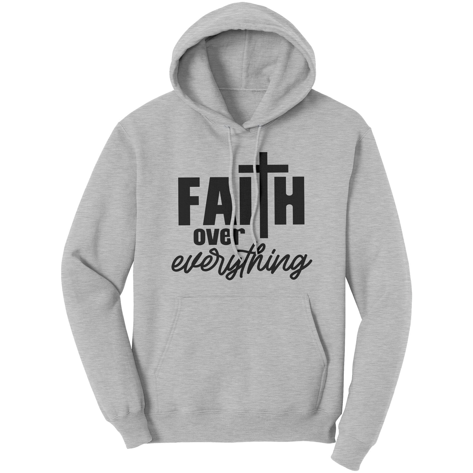 Graphic Hoodie Sweatshirt, Faith Over Everything Hooded Shirt