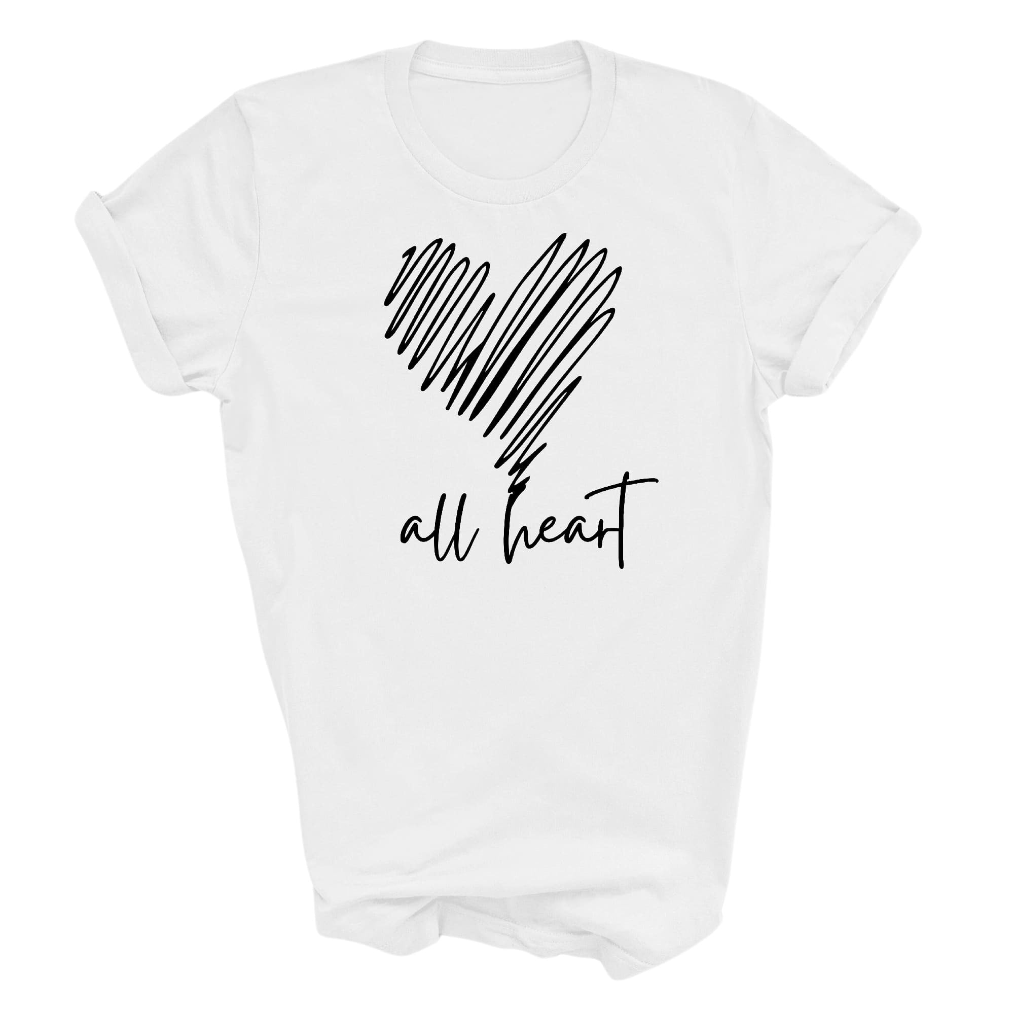 Graphic Tee T-shirt Say It Soul, All Heart Black Line Art Print