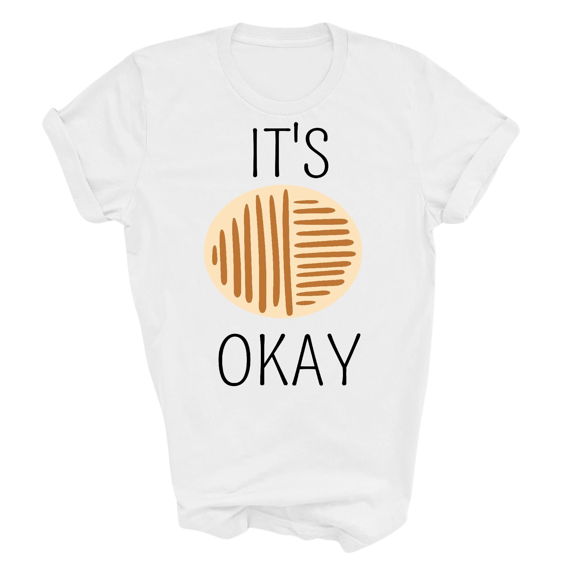 Graphic Tee T-shirt Say It Soul, Its Okay, Black And Brown Line Art