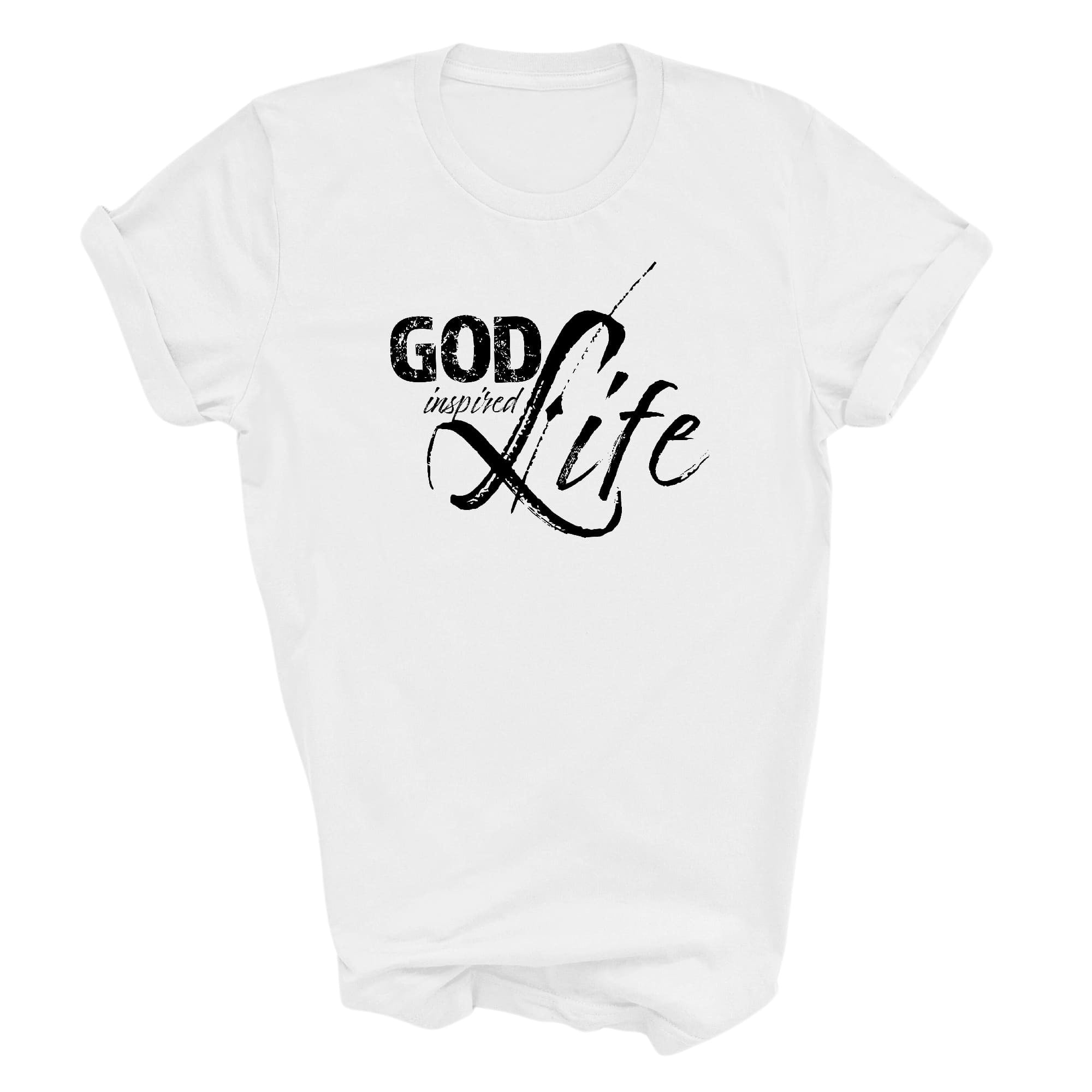 Graphic Tee T-shirt God Inspired Life Black Illustration