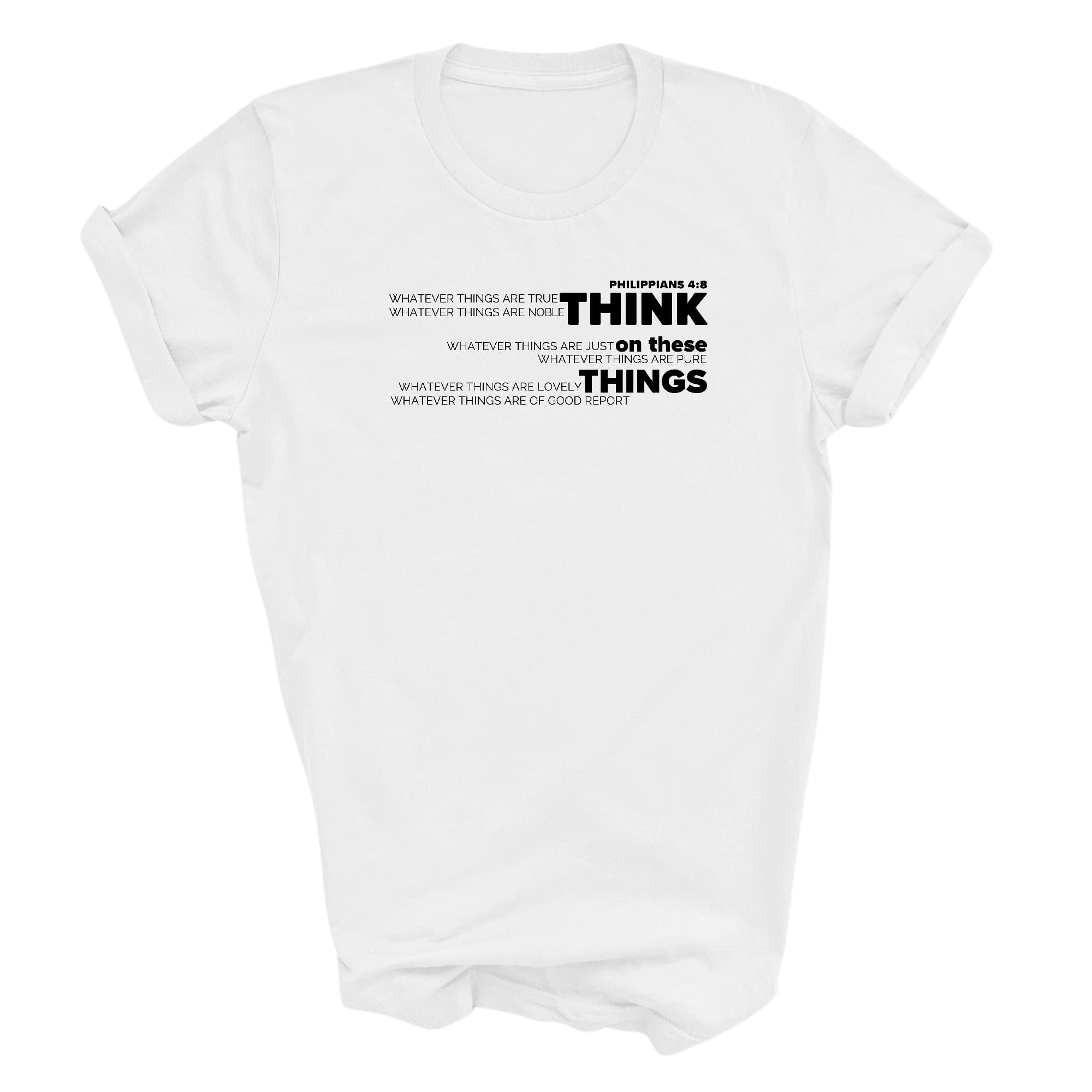 Graphic Tee T-shirt Think On These Things Black Illustration