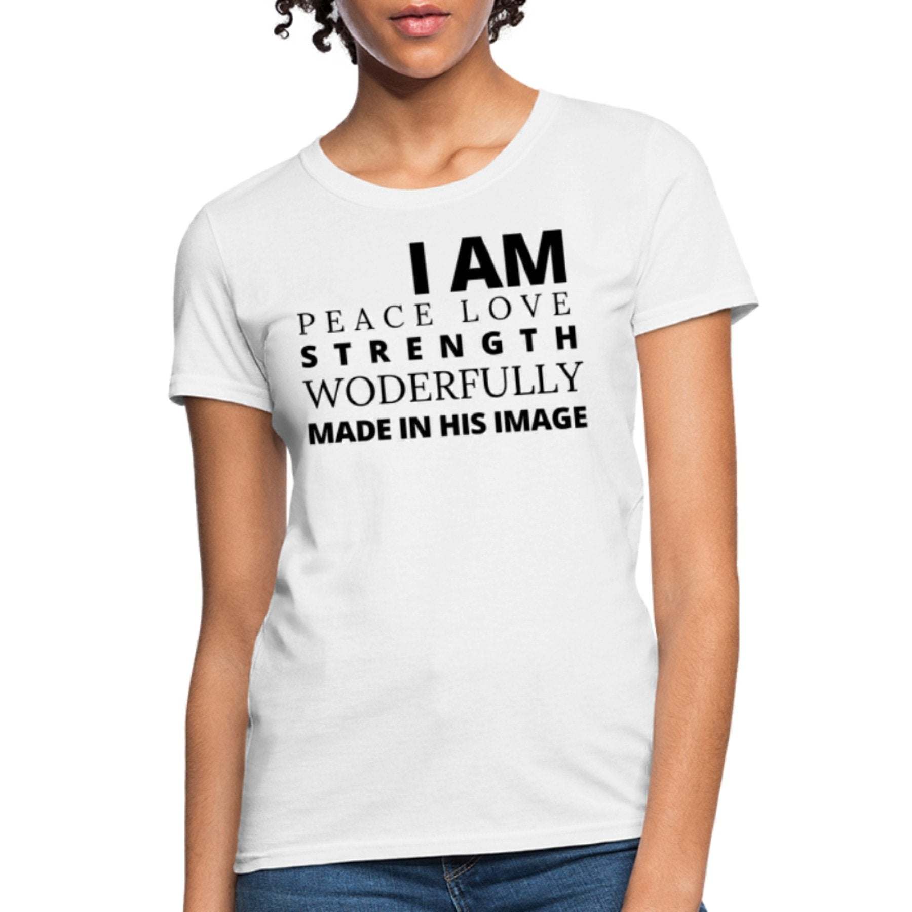 Graphic T-shirt, i Am Peace Love Strength And Wonderfully Made Graphic Tee