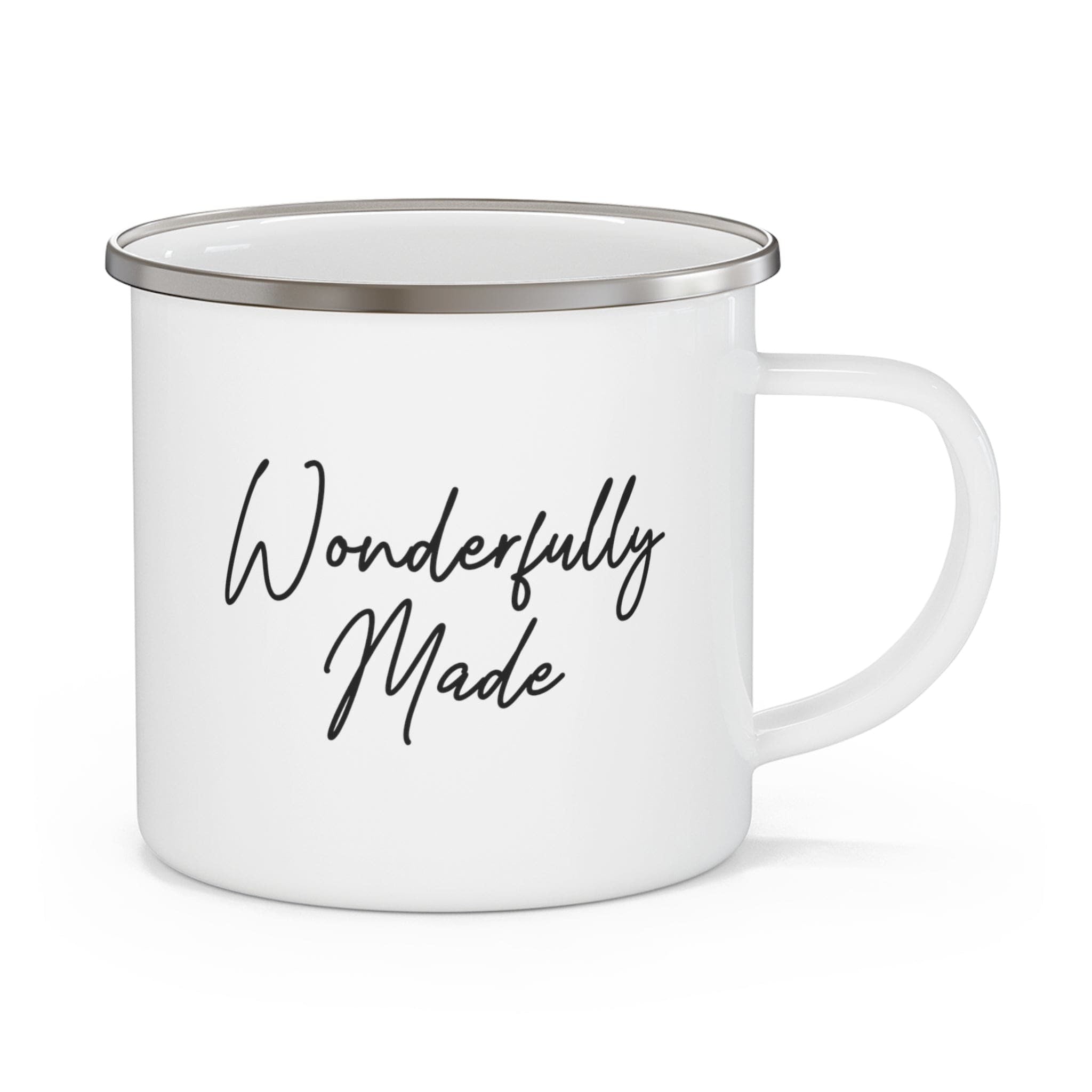 Enamel Camping Mug, Wonderfully Made Black Illustration