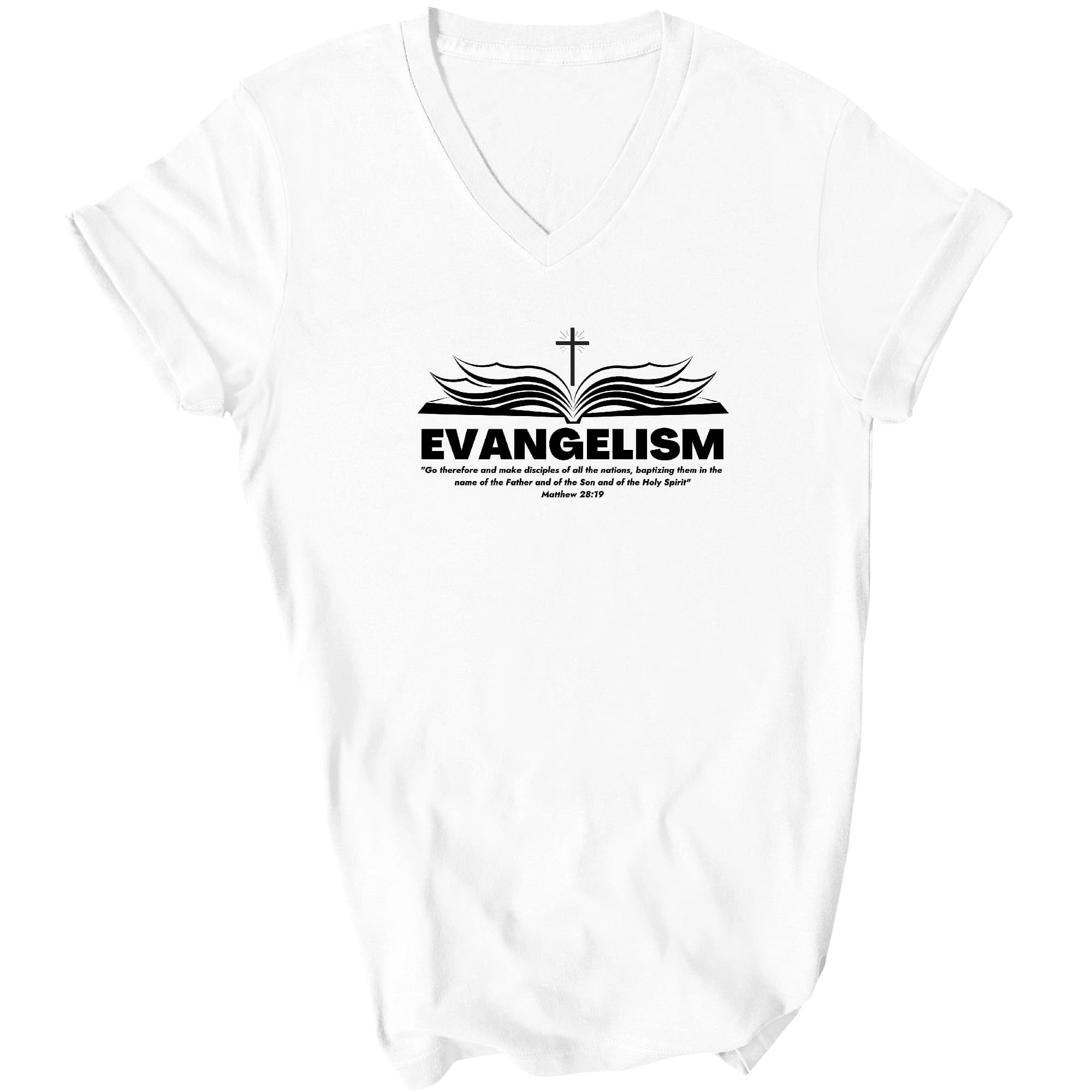 Evangelism - Go Therefore And Make Disciples Graphic V-neck T-shirt