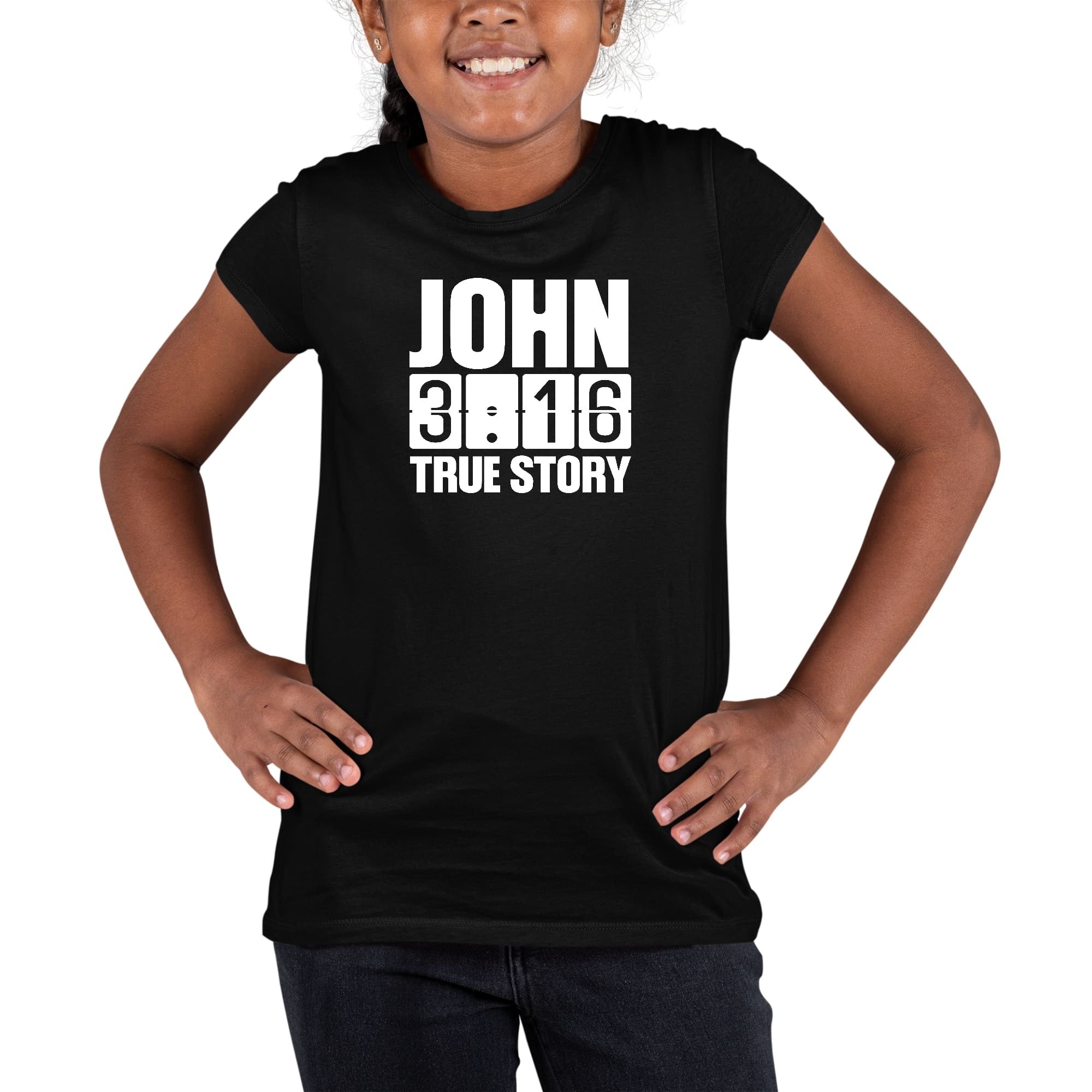 Girls T-shirt John 3:16 True Story - Scripture Inspiration