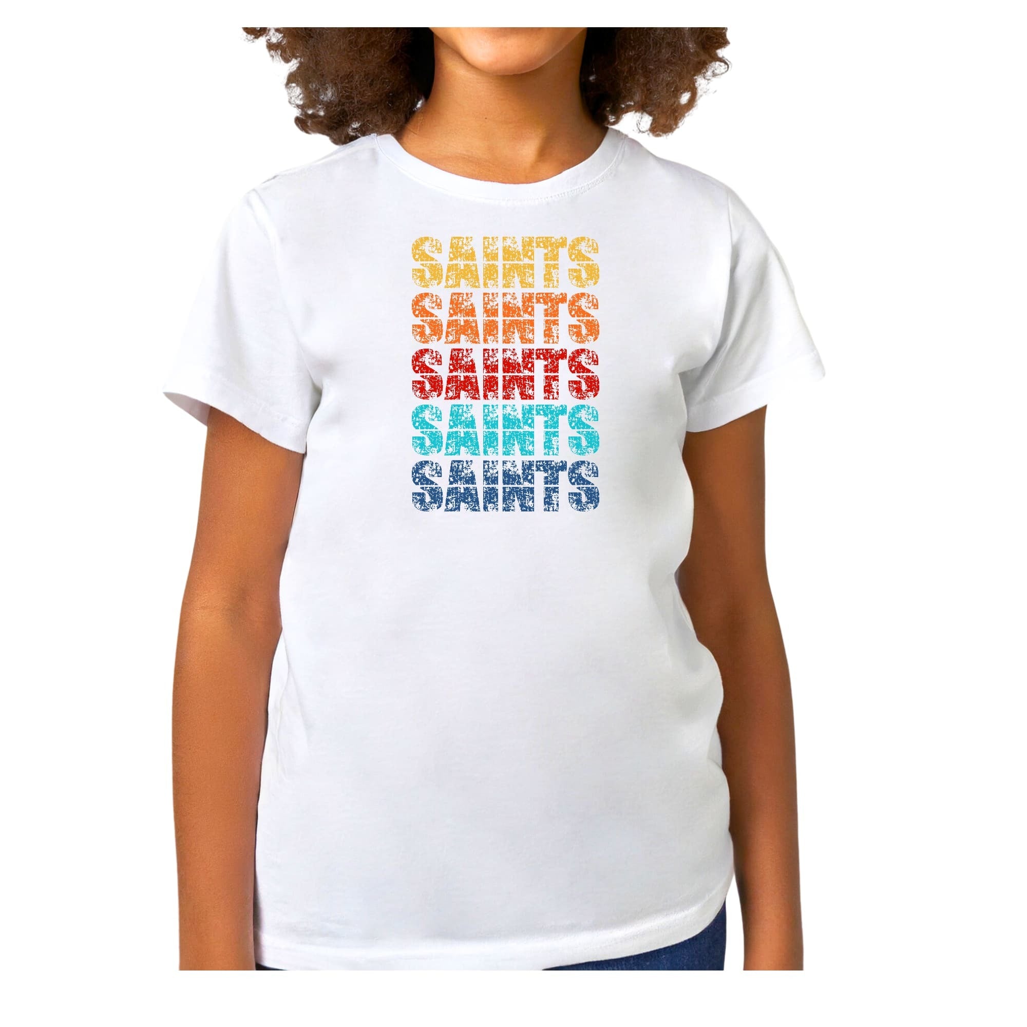 Girls T-shirt Saints Colorful Art Illustration
