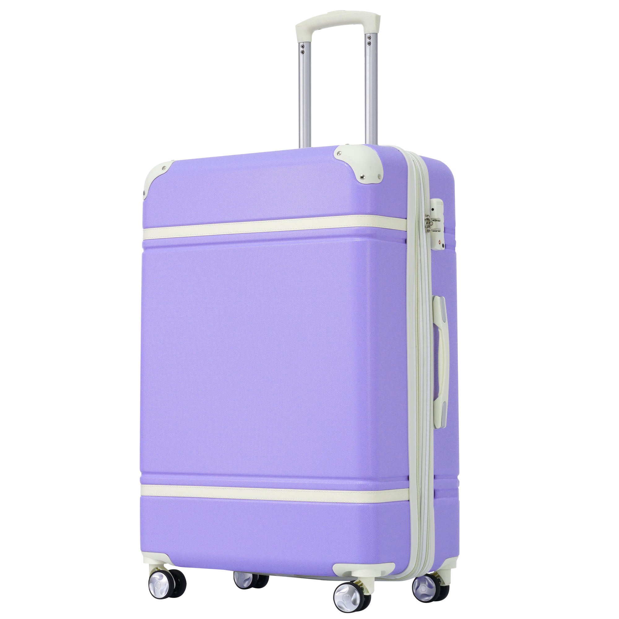 24 IN Luggage 1 Piece with TSA lock , Expandable Lightweight Suitcase Spinner Wheels, Vintage Luggage,Purple