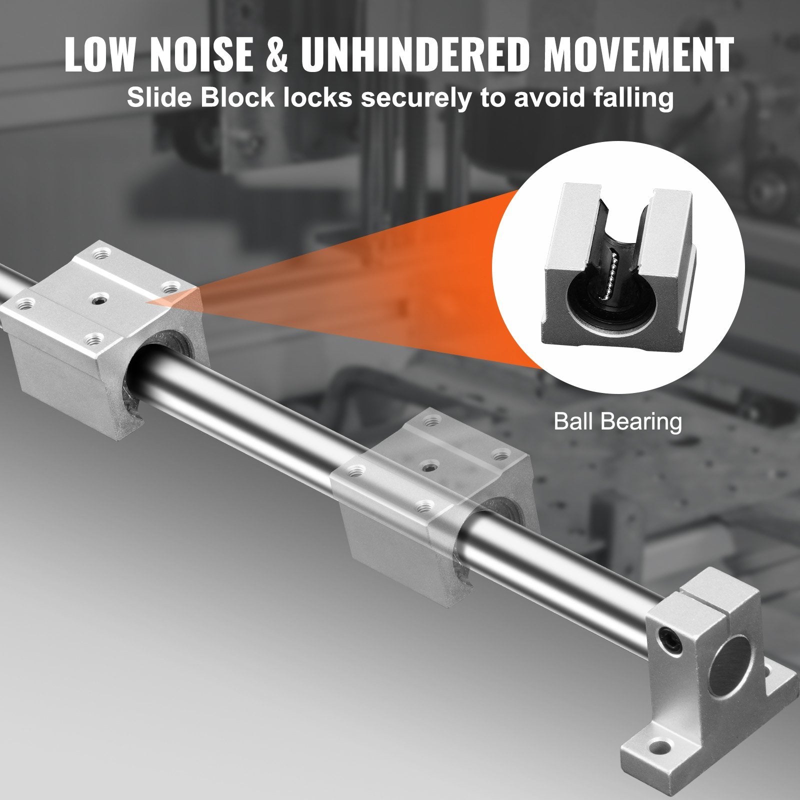 VEVOR Linear Guide Rail Set, SFC20 1200mm, 2 PCS 39.4 in/1000 mm SFC20 Guide Rails 4 PCS SC20 Slide Blocks 4 PCS Rail Supports, Linear Rails and Beari