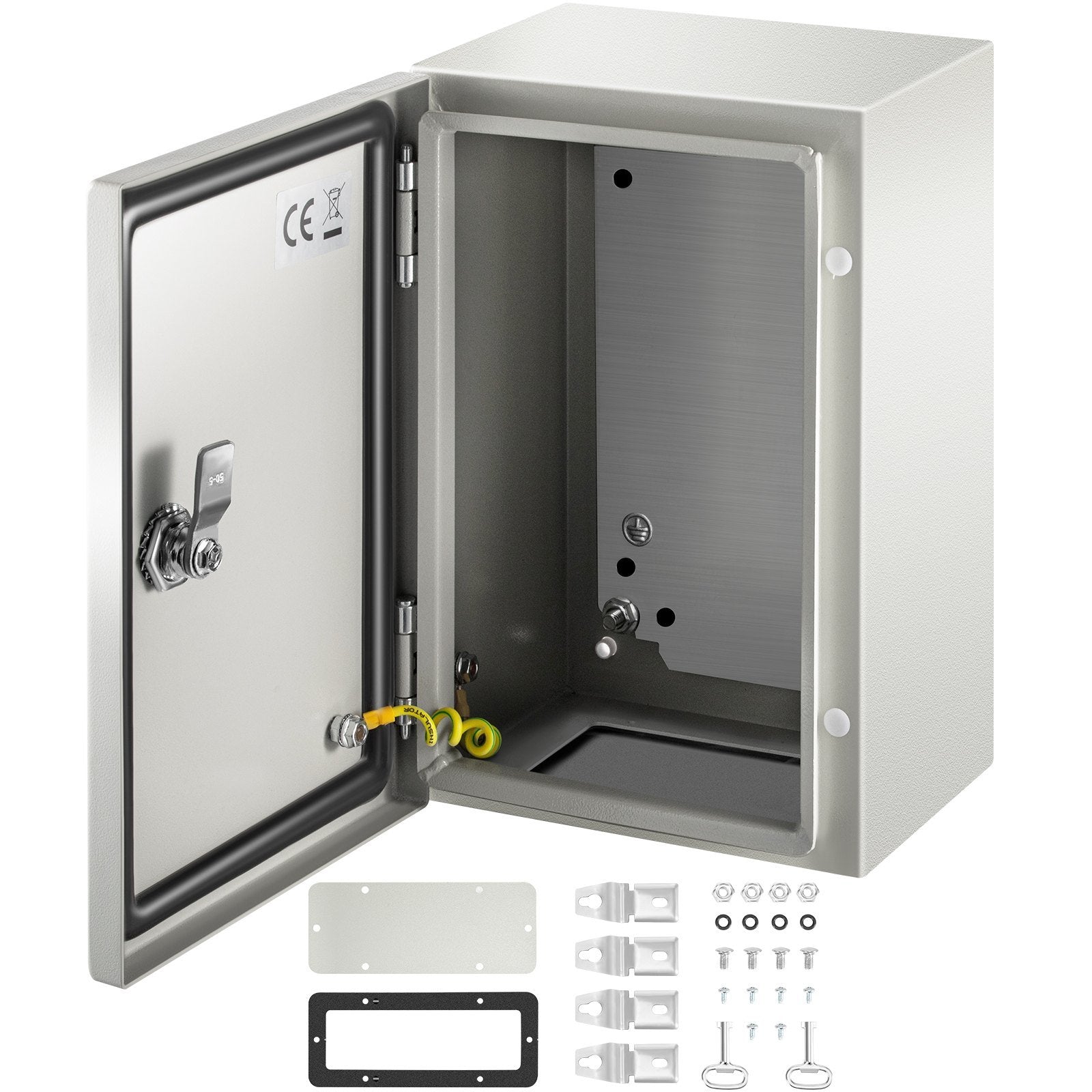 VEVOR NEMA Steel Enclosure ,12 x 8 x 6'' NEMA 4X Steel Electrical Box, IP66 Waterproof & Dustproof, Outdoor/Indoor Electrical Junction Box, with Mount