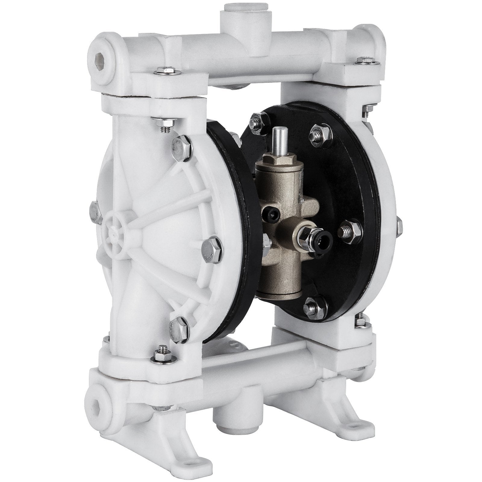 VEVOR Air-Operated Double Diaphragm Pump, 1/2 in Inlet & Outlet, Polypropylene Body, 13.2 GPM & Max 120PSI, PTFE Diaphragm Pneumatic Transfer Pump for