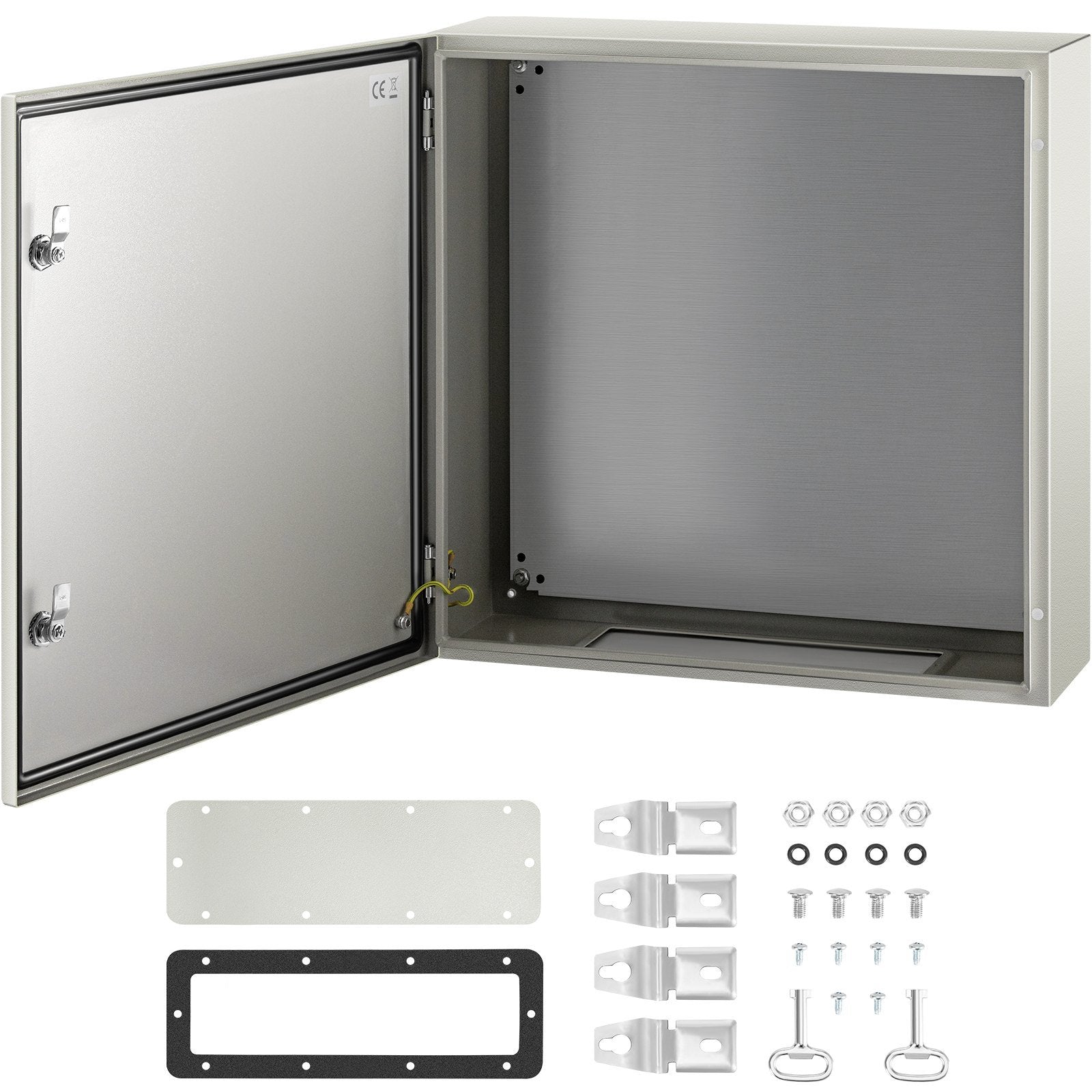 VEVOR NEMA Steel Enclosure, 24 x 24 x 8'' NEMA 4X Steel Electrical Box, IP66 Waterproof & Dustproof, Outdoor/Indoor Electrical Junction Box, with Moun