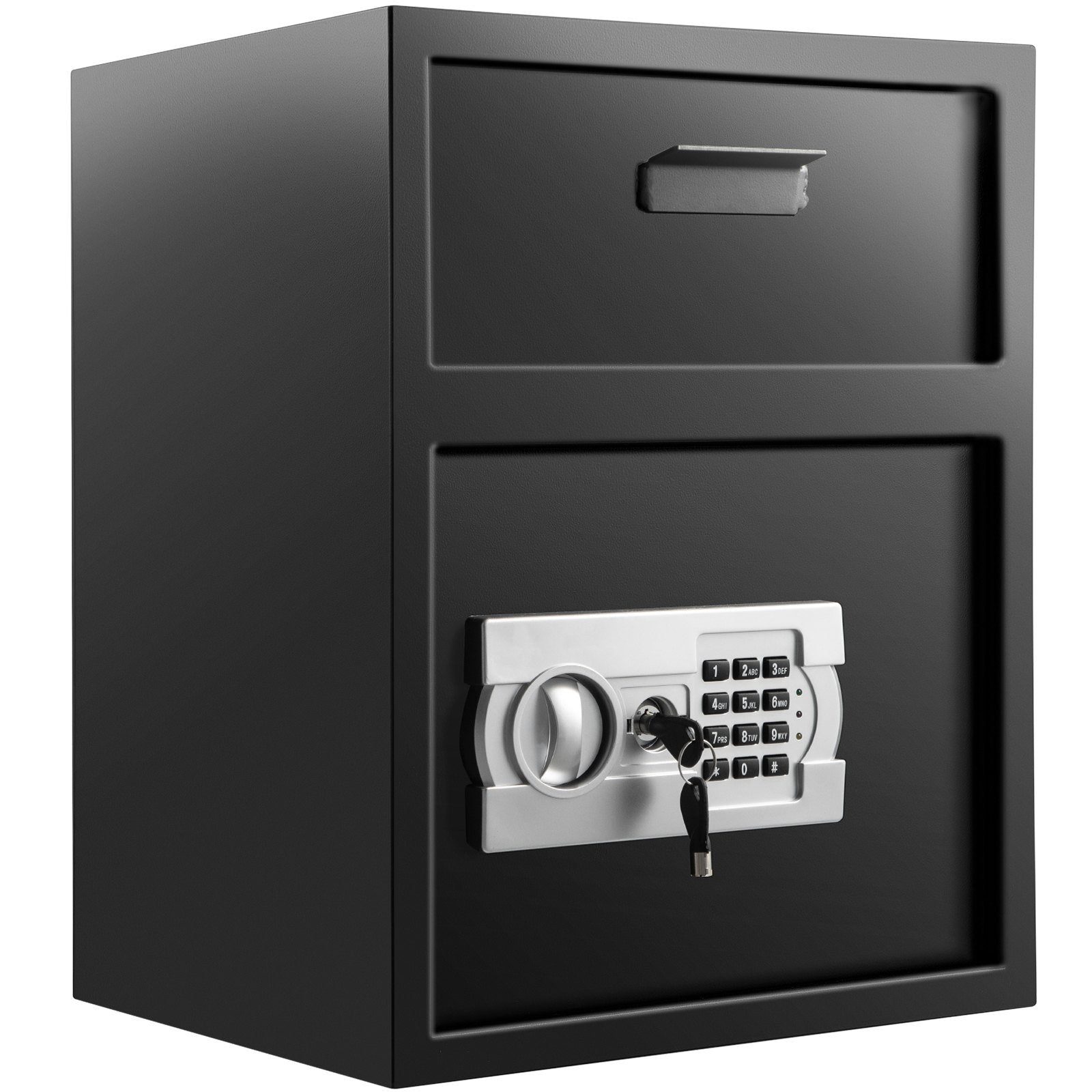 VEVOR Digital Depository Safe 1.7 Cubic Feet Made of Carbon Steel Electronic Code Lock Depository Safe with Deposit Slot with Two Emergency Keys Depository Box for Home Hotel Restaurant and Office