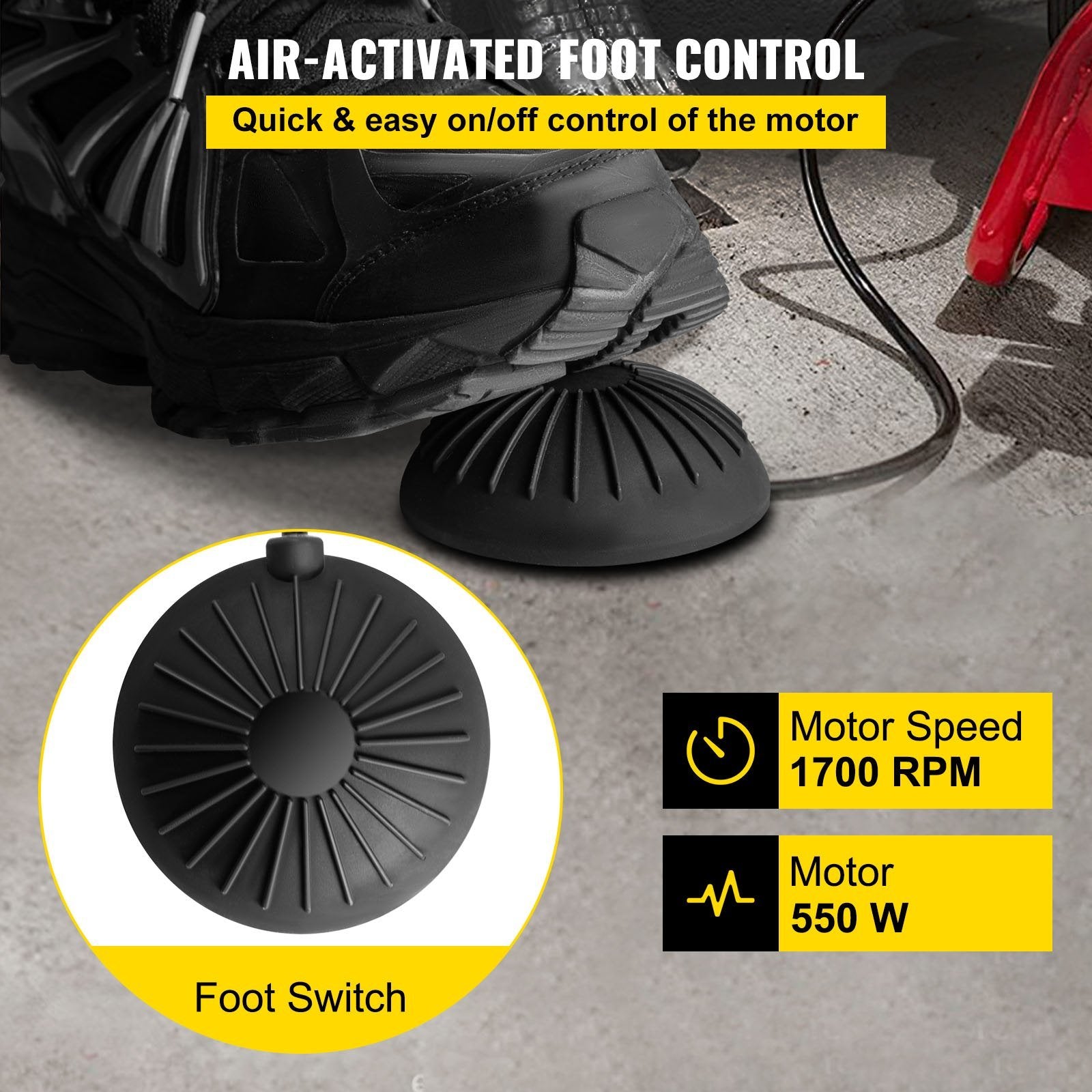 VEVOR 100 Ft x 1/2Inch Drain Cleaner Machine fit 2 Inch (50mm) to 4 Inch(100mm) Pipes 550W Open Drain Cleaning Machine 1700 r/min Electric Drain Auger