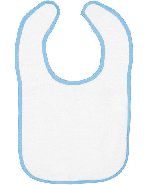 Infant Contrast Trim Terry Bib - WHITE/ KELLY - OS