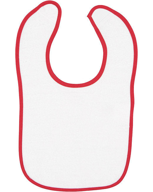 Infant Contrast Trim Terry Bib - WHITE/ KELLY - OS