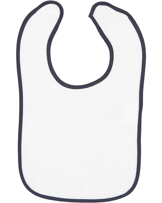 Infant Contrast Trim Terry Bib - WHITE/ KELLY - OS