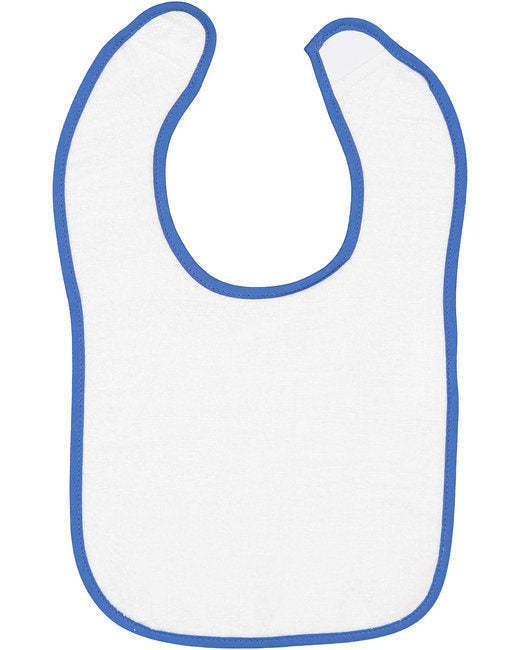 Infant Contrast Trim Terry Bib - WHITE/ KELLY - OS