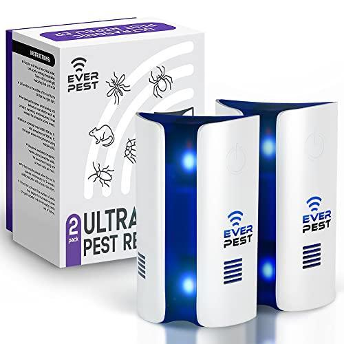 Ultrasonic Pest Repeller Plug in  2 Pack Electronic Insect Control Defender Roach Bed Bug Mouse Rodent Mosquito Killer Indoor Reject Repellent for Cockroach Ants Mice Fly Rat Bedbug Spider