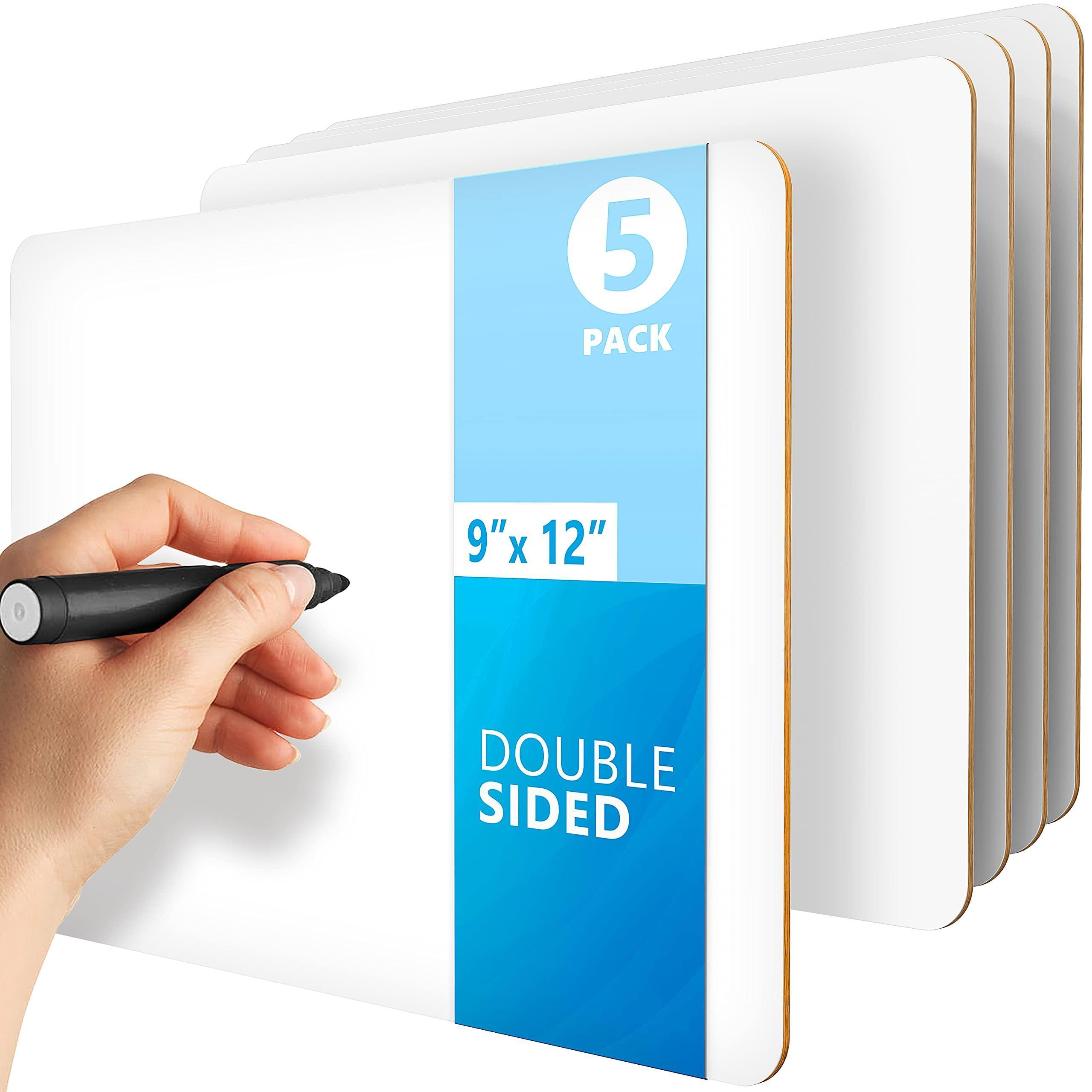 5 Pack Mini Dry Erase Board Lapboard 9x12 Inch Small White Board for Kids Students Classroom Home and Office Work Blanked Portable Student Mini Whiteboards 9 x 12 Inch