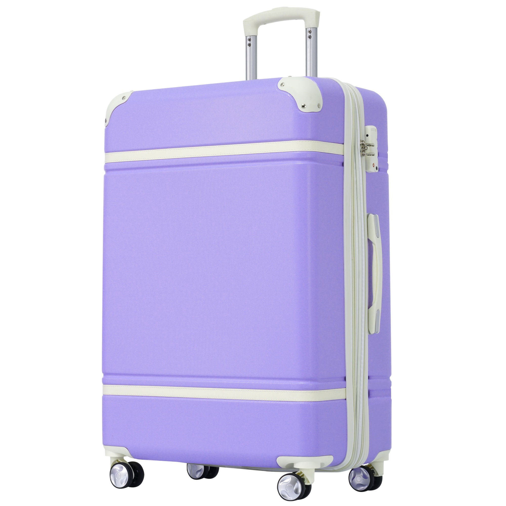 28 IN Luggage 1 Piece with TSA lock , Expandable Lightweight Suitcase Spinner Wheels, Vintage Luggage,Purple