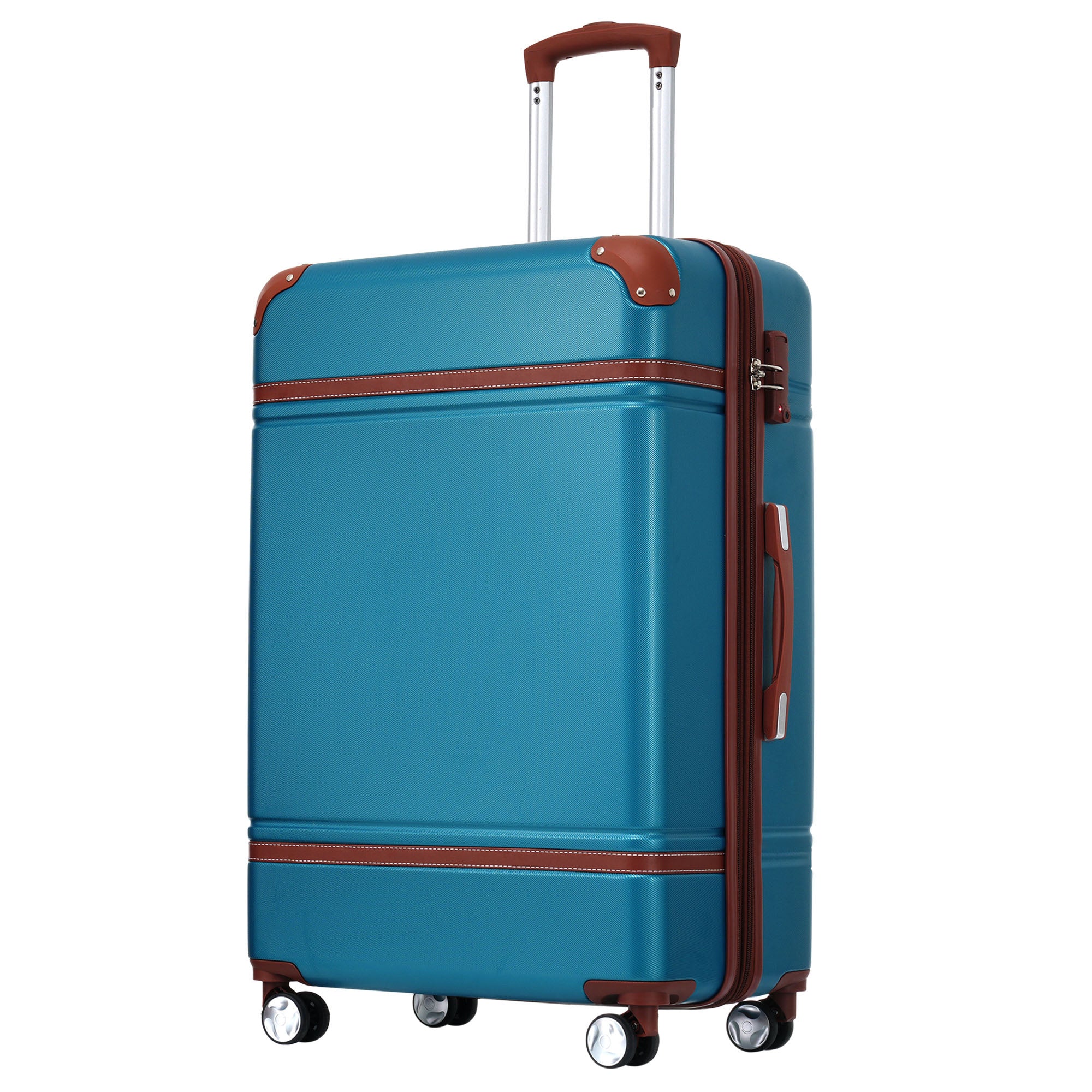 24 IN Luggage 1 Piece with TSA lock , Expandable Lightweight Suitcase Spinner Wheels, Vintage Luggage,Blue