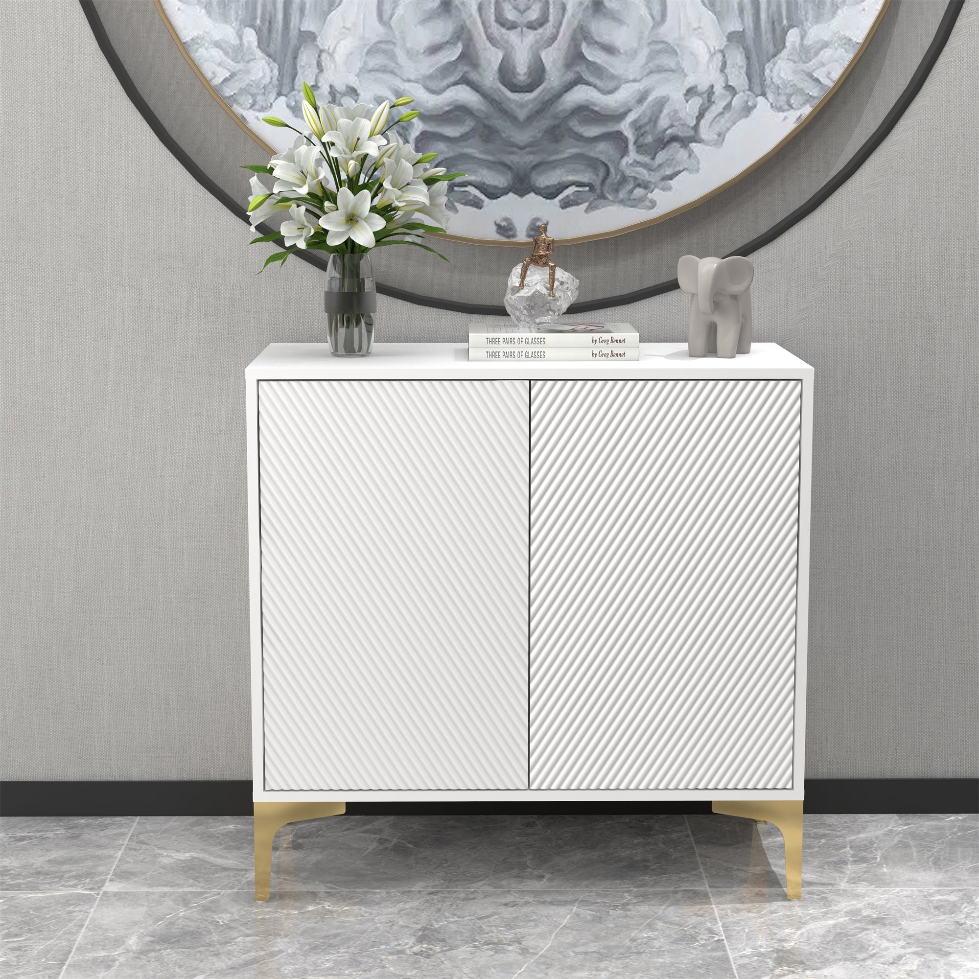 2 Door Accent Cabinet,White