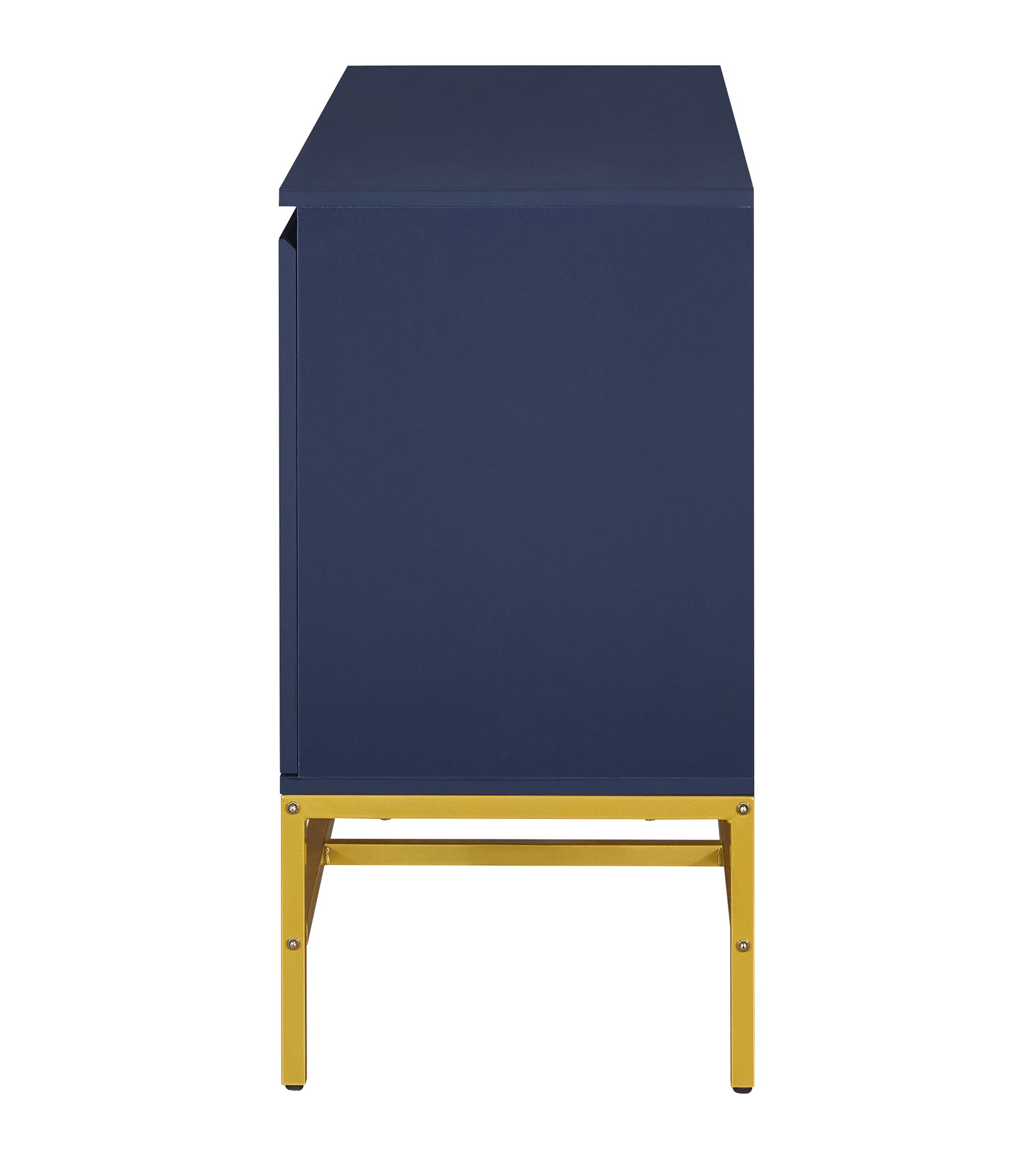 TREXM Minimalist & Luxury Cabinet Two Door Sideboard with Gold Metal Legs for Living Room, Dining Room (Navy)