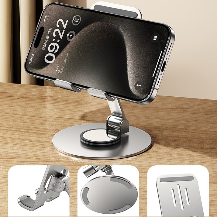 Compact Foldable Desktop Phone Holder, 1 Piece Adjustable Desktop Phone & Tablet Stand, Metal Mobile Phone Stander For Home & Office Watch TV Show, St