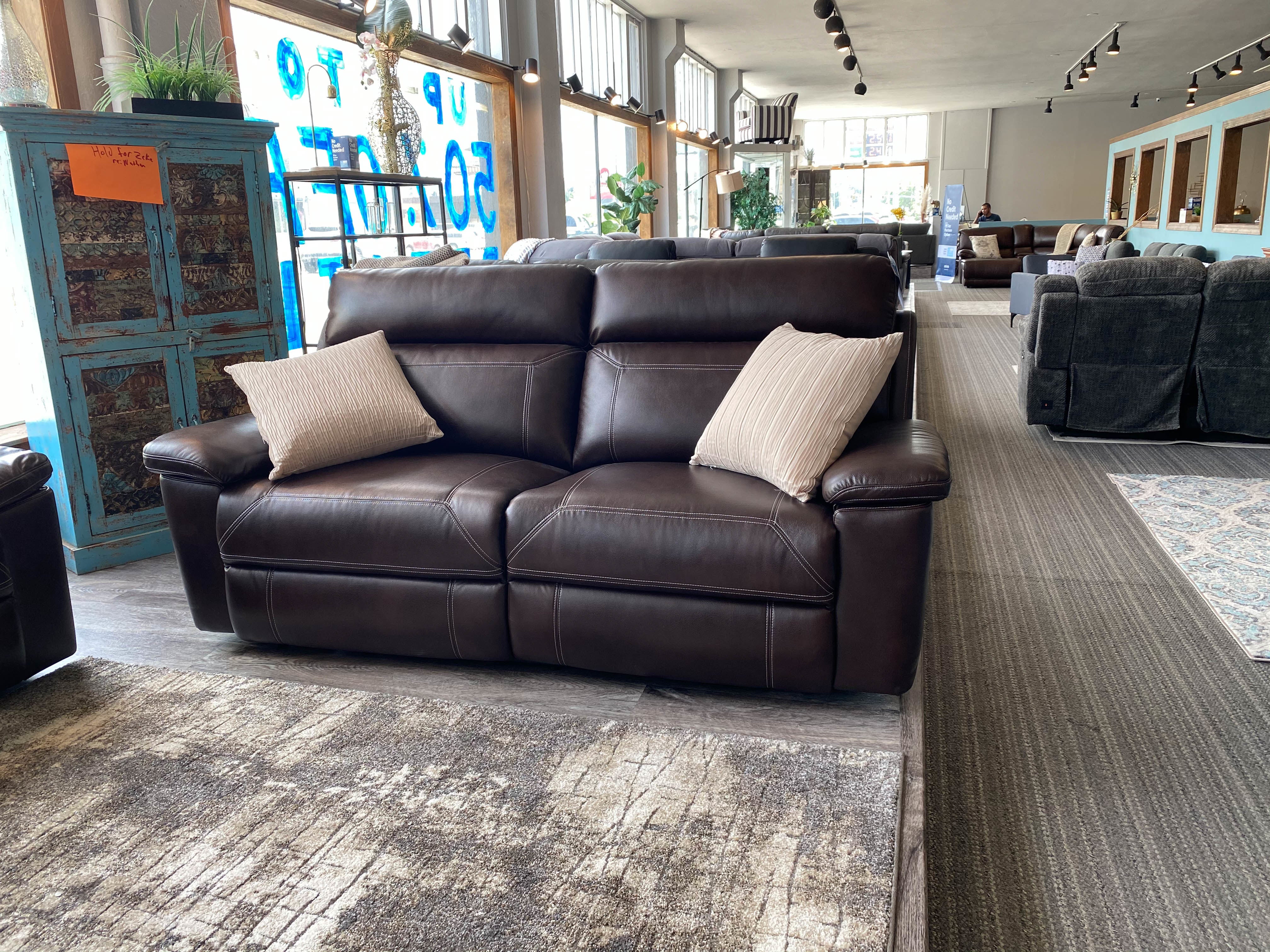 Sterling Manual Brown Air Leather 2 Seater