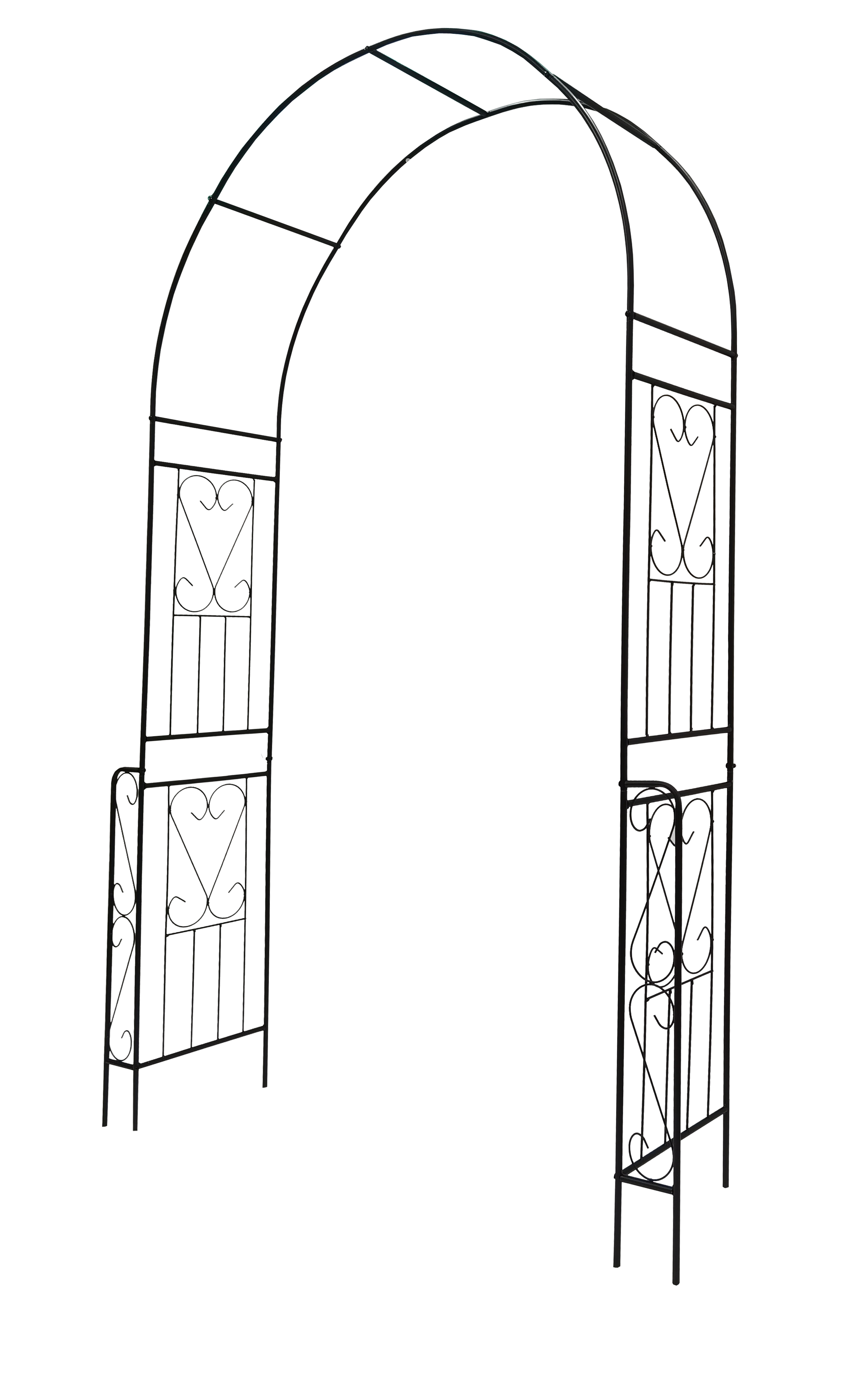 Metal Garden Arch W55'' x H94.5'' Garden Arbor Trellis Climbing Plants Support Rose Arch Outdoor Arch White