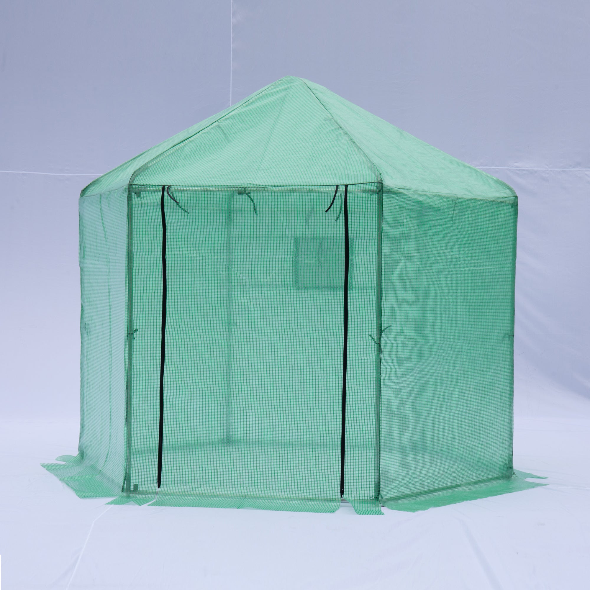 Walk-in Greenhouse Hexagonal Upgrade Reinforced Frame Heavy Duty Plastic Greenhouse Reinforced Thickened Waterproof Insulation(9.2*8.1 ft)