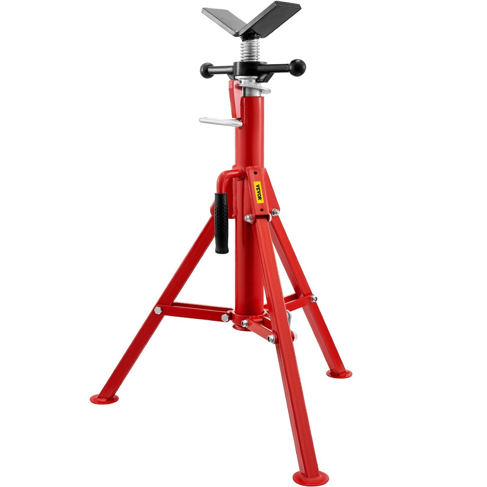 VEVOR V Head Pipe Stand 1/8"-12" Capacity,Adjustable Height 28"-52,Pipe Jack Stands 2500 lb. Load Capacity,Portable Folding Pipe Stands, Carbon Steel